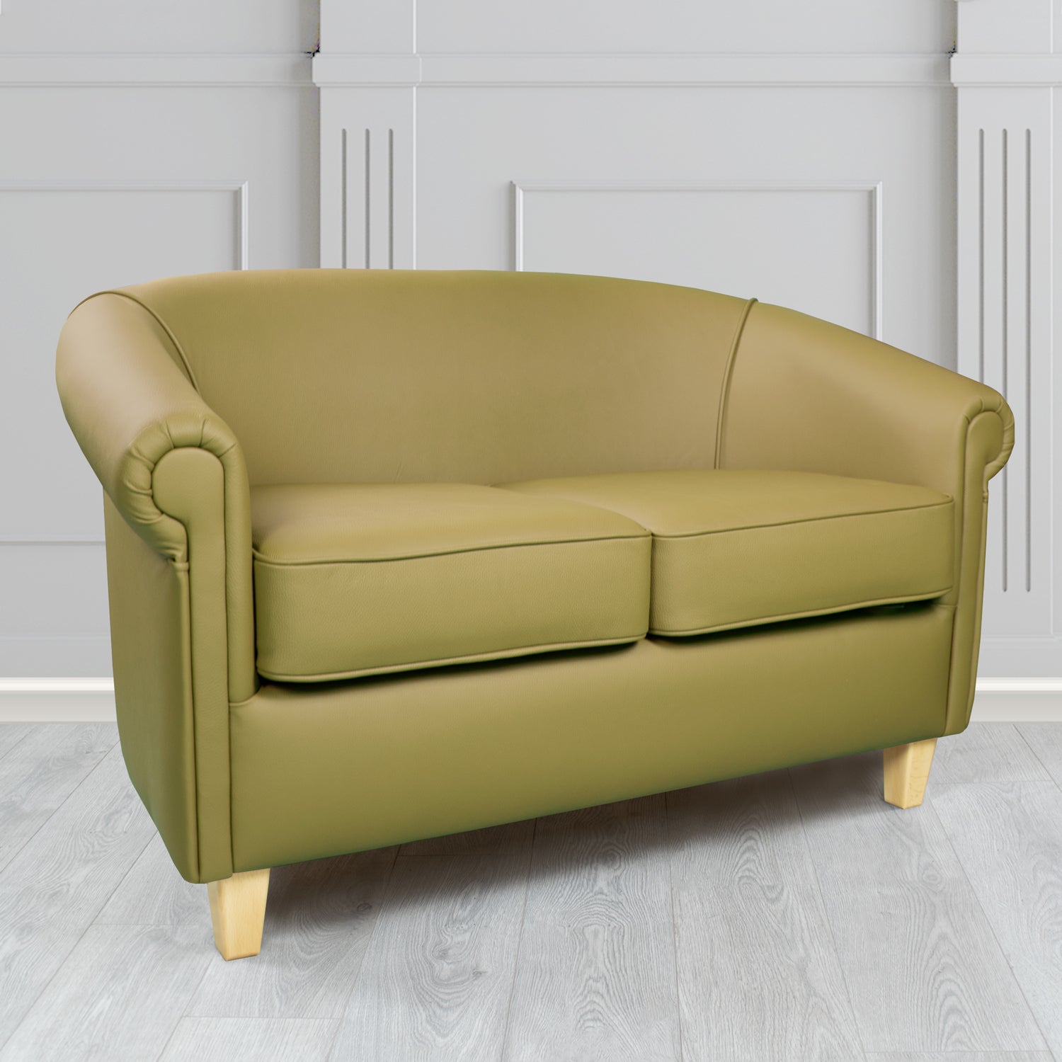 Siena 2 Seater Tub Sofa in Crib 5 Shelly Genuine Leather