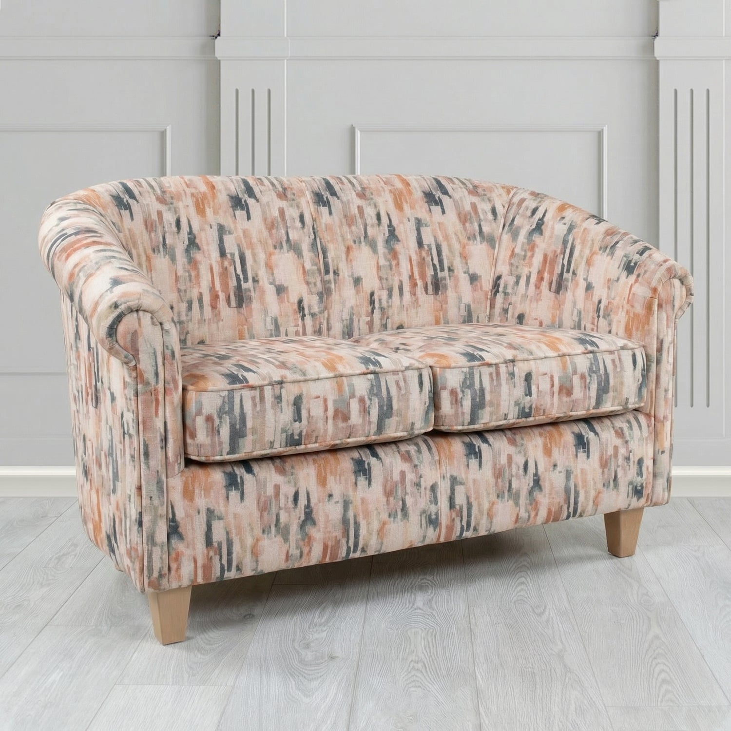 Siena 2 Seater Tub Sofa in Fryett's Aura Abstract Pattern Fabric