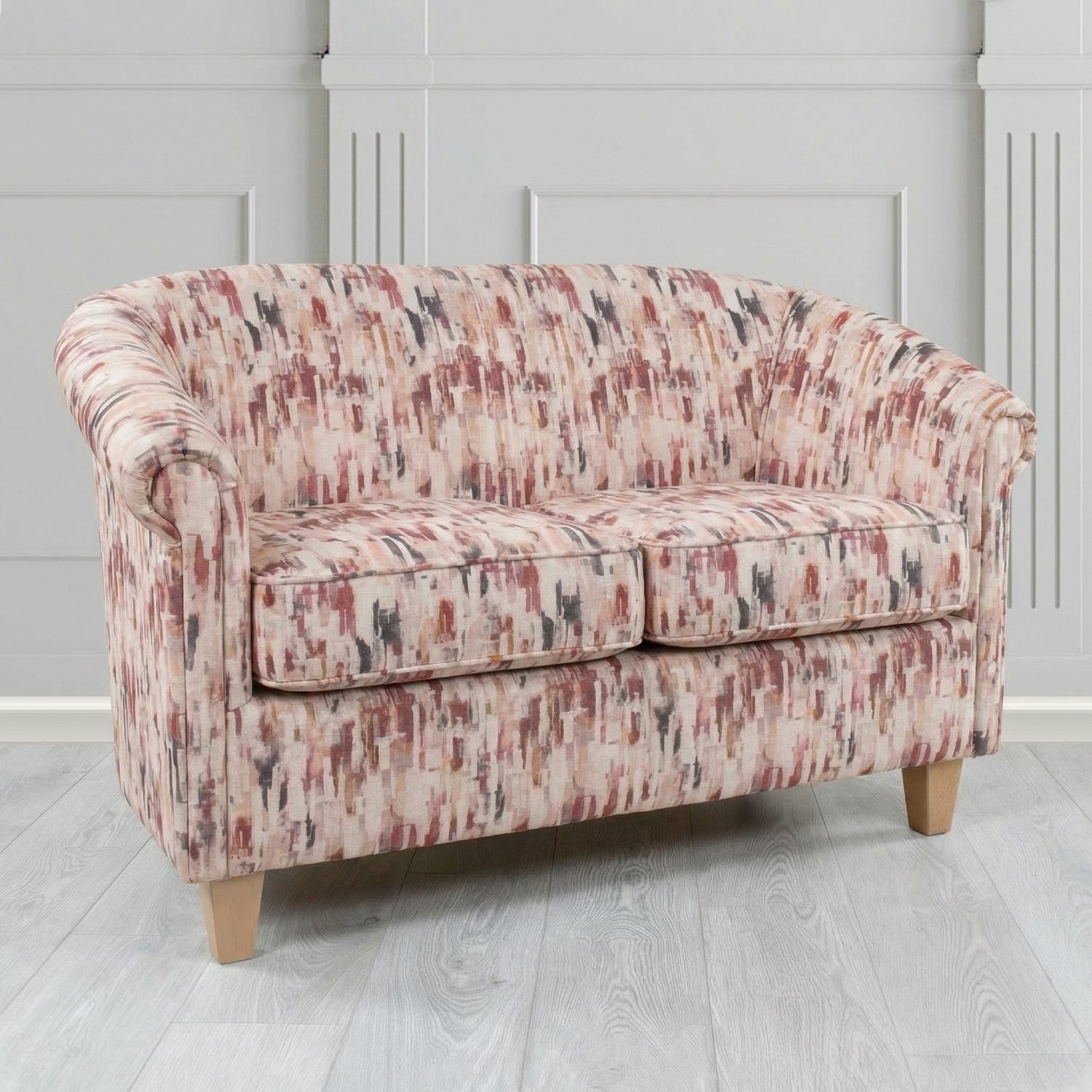Siena 2 Seater Tub Sofa in Fryett's Aura Abstract Pattern Fabric