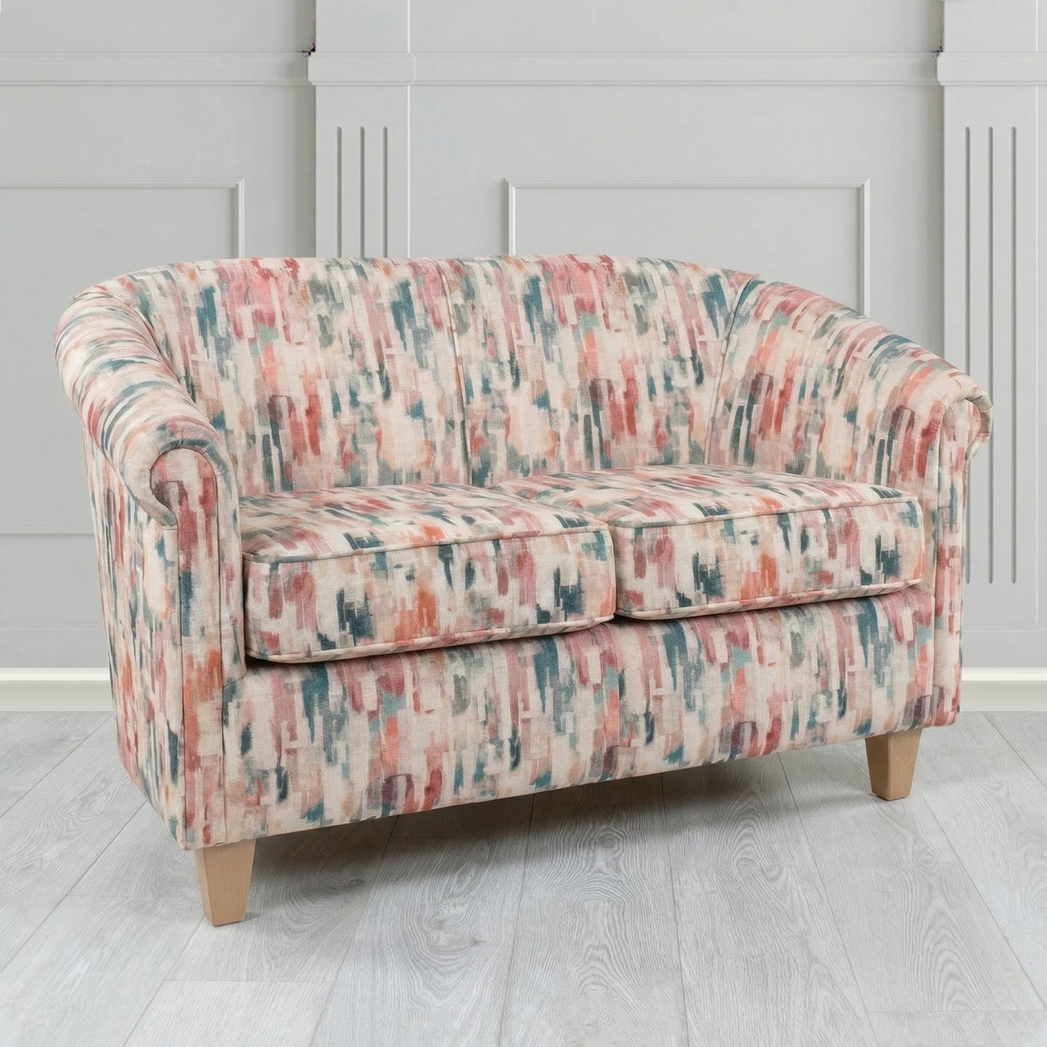 Siena 2 Seater Tub Sofa in Fryett's Aura Abstract Pattern Fabric