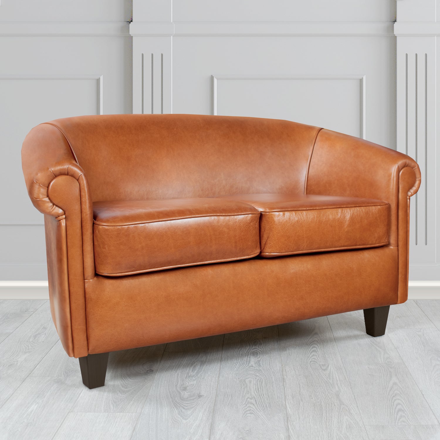 Siena 2 Seater Tub Sofa in Crib 5 Old English Genuine Leather