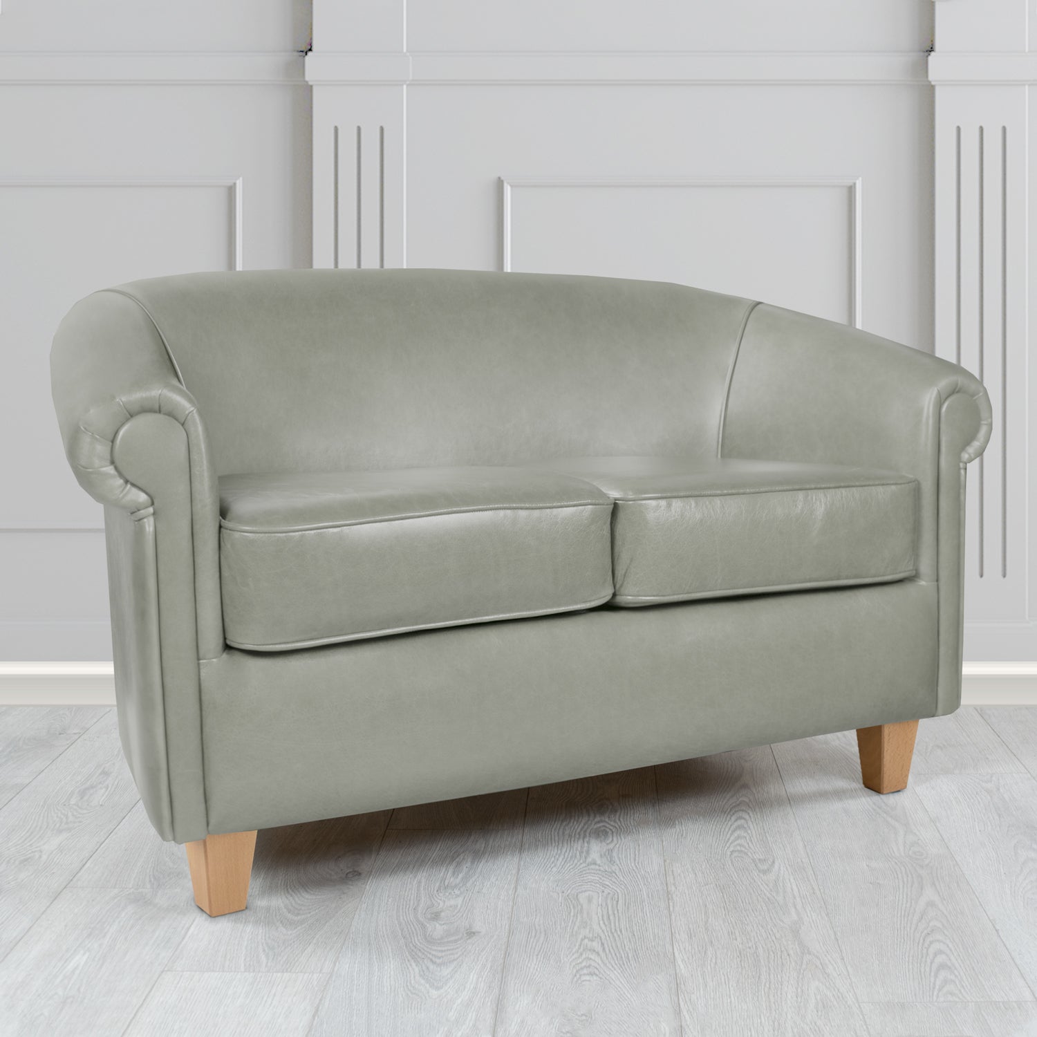 Siena 2 Seater Tub Sofa in Crest Leather Old English Crib 5 Genuine Leather