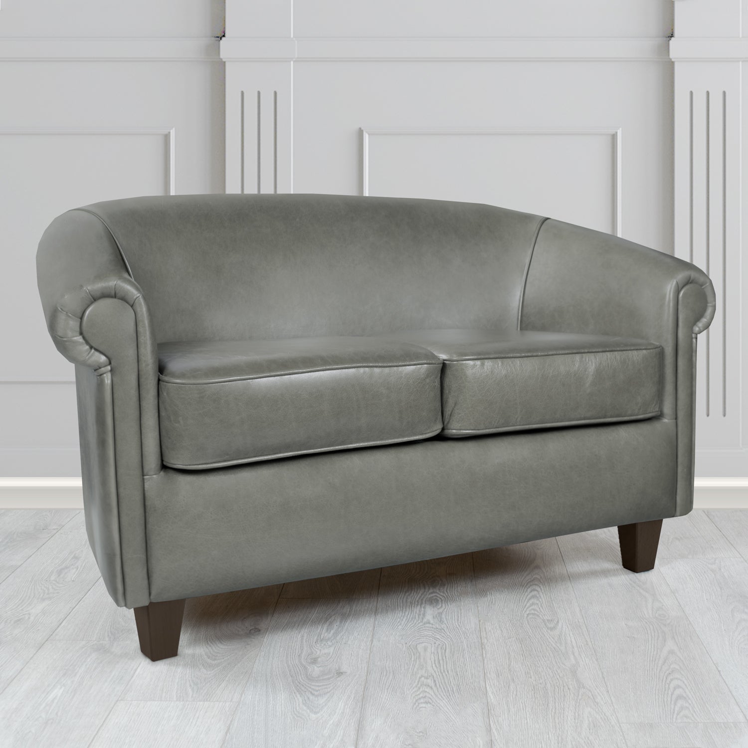 Siena 2 Seater Tub Sofa in Crest Leather Old English Crib 5 Genuine Leather