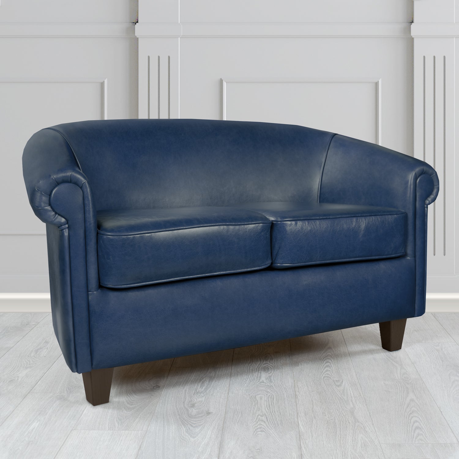 Siena 2 Seater Tub Sofa in Crest Leather Old English Crib 5 Genuine Leather