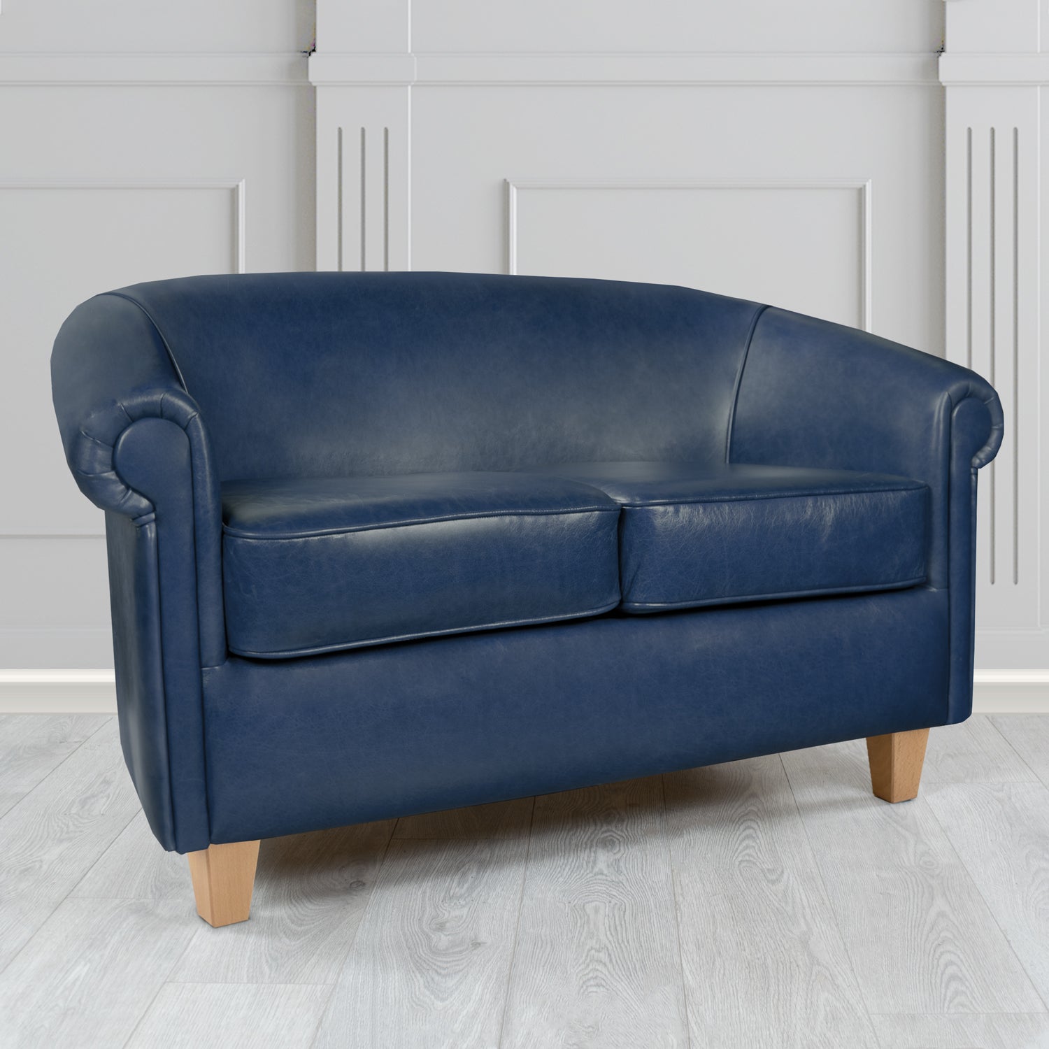 Siena 2 Seater Tub Sofa in Crest Leather Old English Crib 5 Genuine Leather