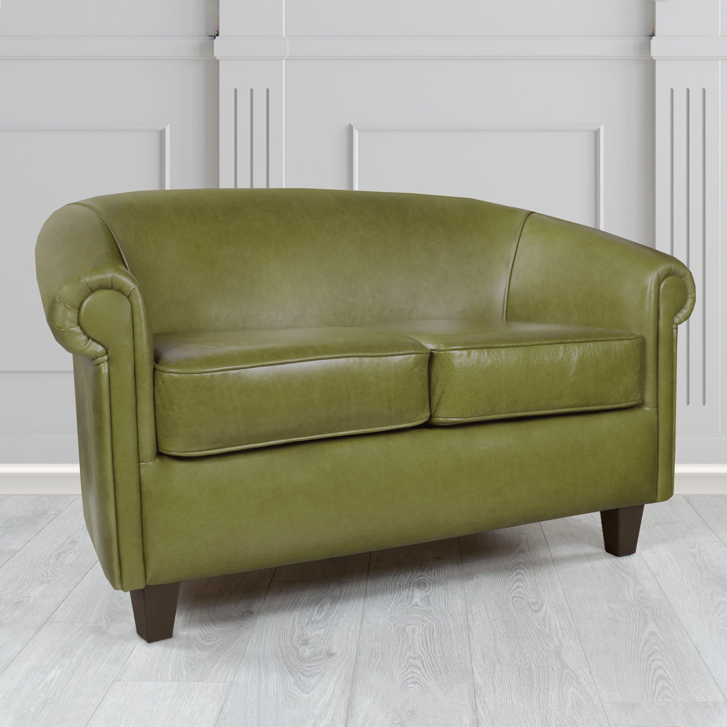 Siena 2 Seater Tub Sofa in Crest Leather Old English Crib 5 Genuine Leather