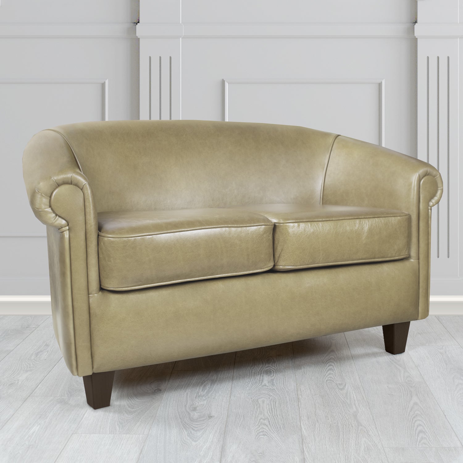 Siena 2 Seater Tub Sofa in Crest Leather Old English Crib 5 Genuine Leather