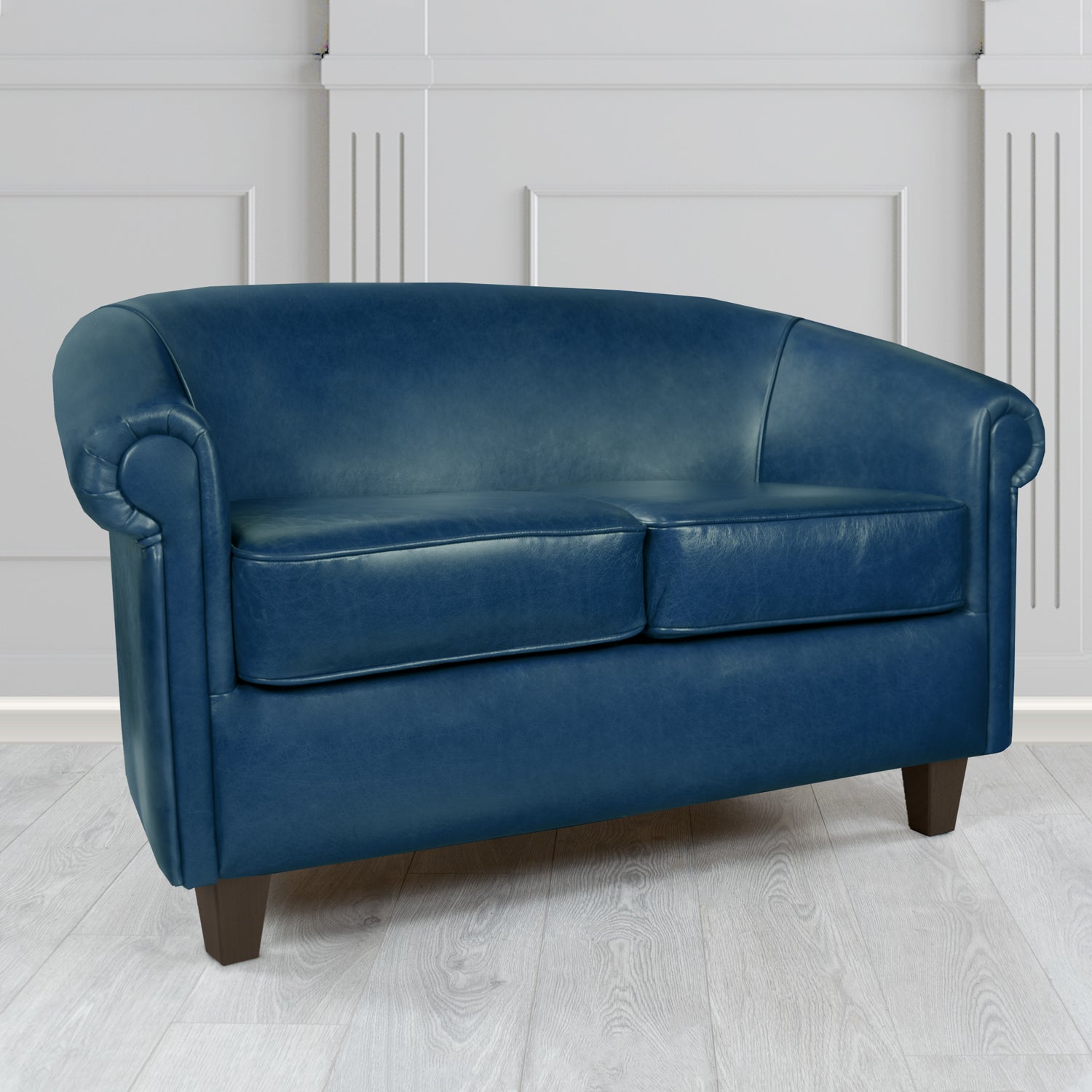 Siena 2 Seater Tub Sofa in Crest Leather Old English Crib 5 Genuine Leather