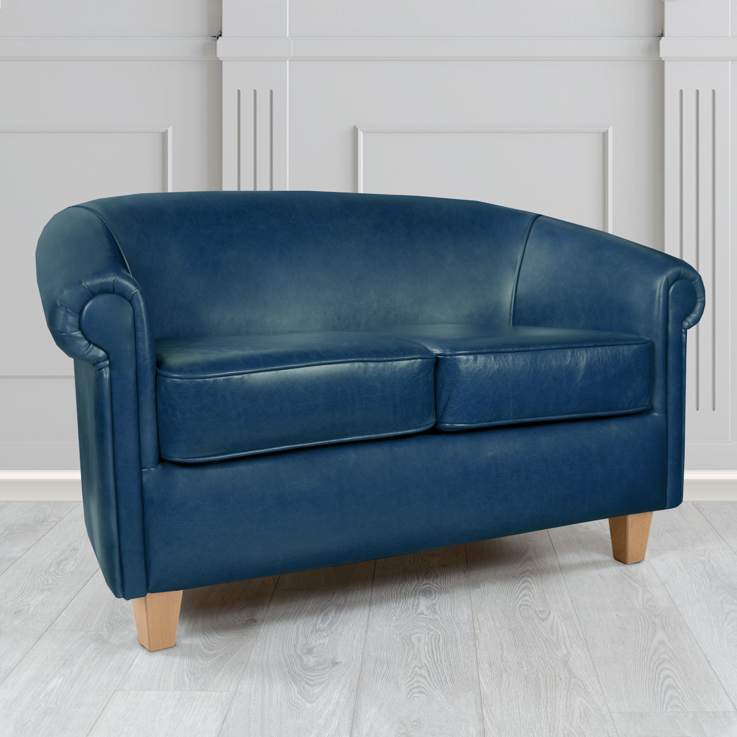 Siena 2 Seater Tub Sofa in Crest Leather Old English Crib 5 Genuine Leather