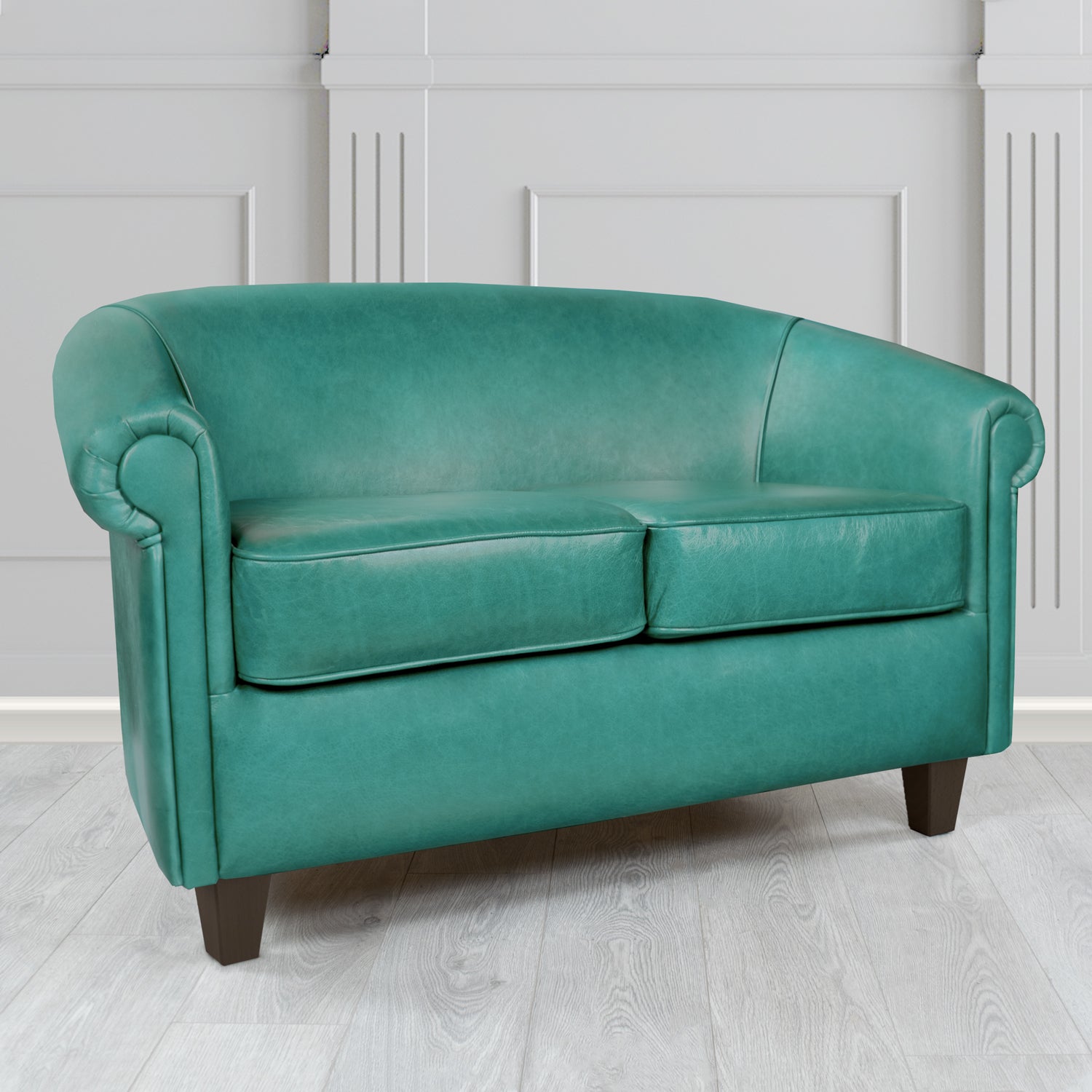 Siena 2 Seater Tub Sofa in Crest Leather Old English Crib 5 Genuine Leather