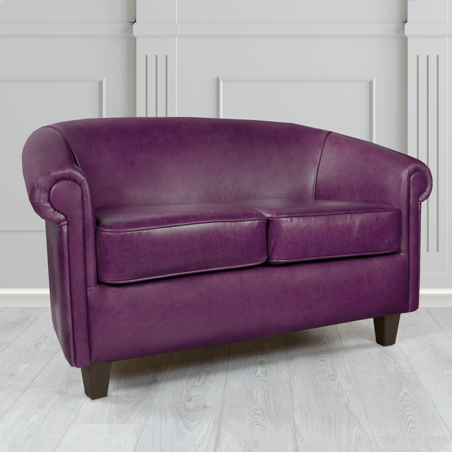 Siena 2 Seater Tub Sofa in Crest Leather Old English Crib 5 Genuine Leather