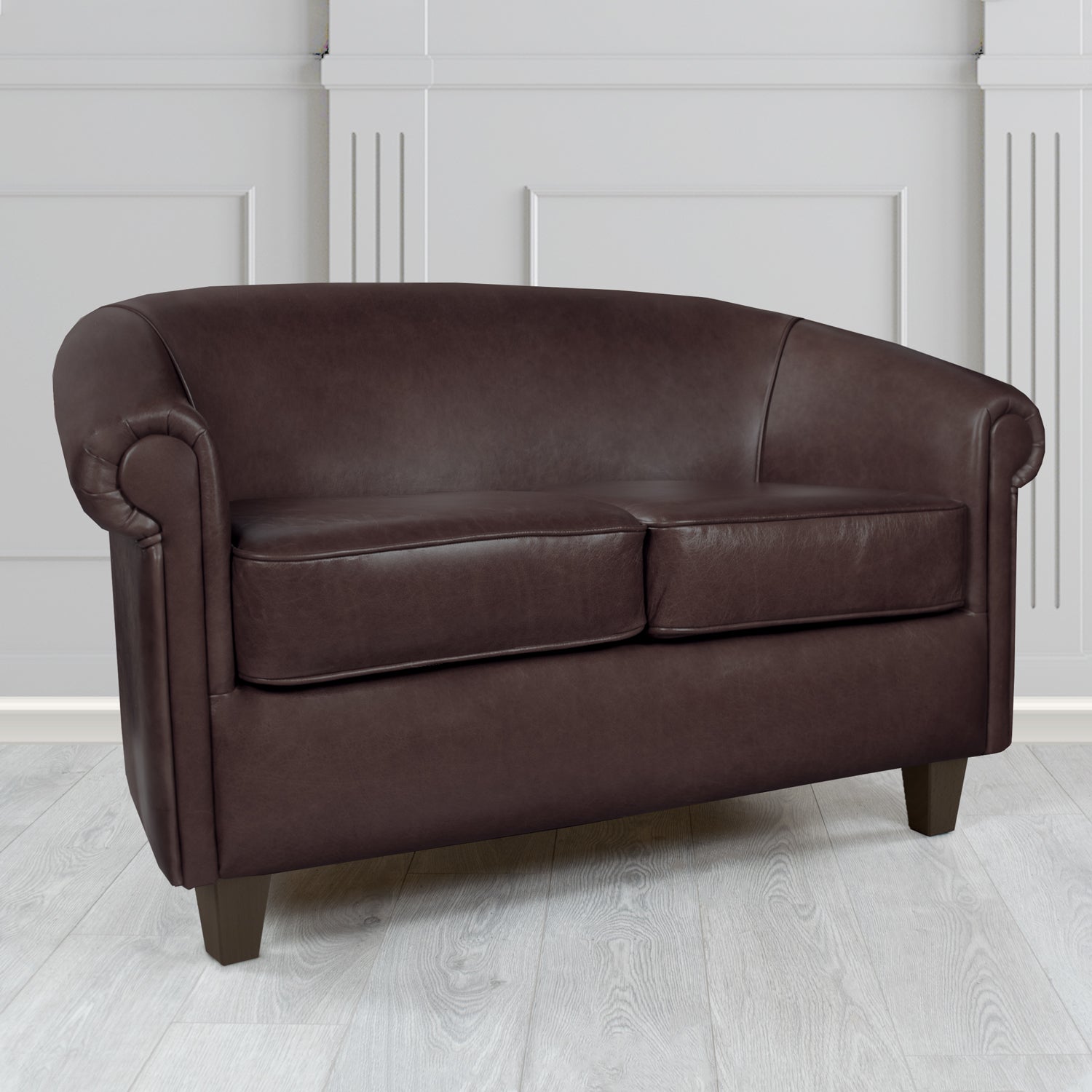 Siena 2 Seater Tub Sofa in Crest Leather Old English Crib 5 Genuine Leather