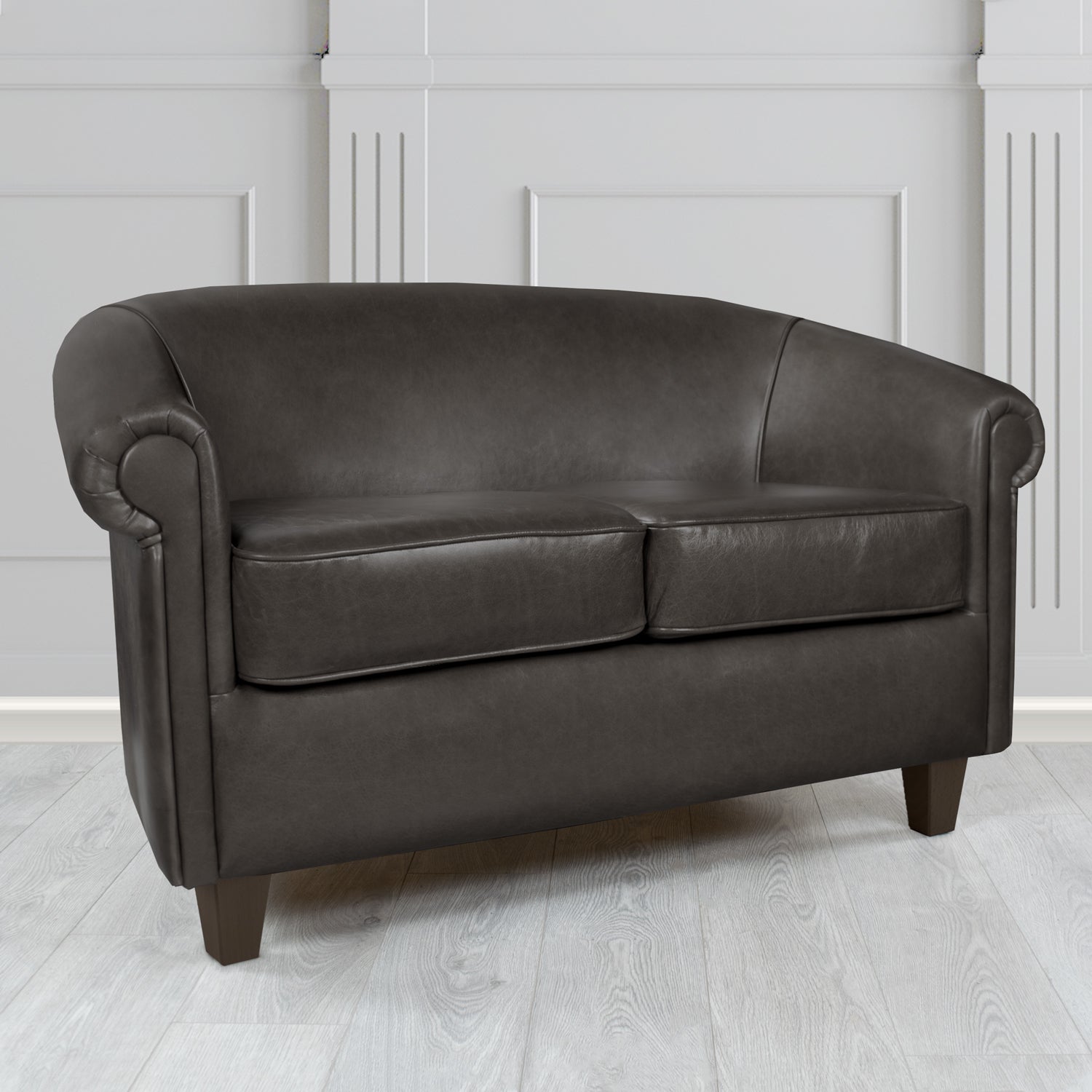 Siena 2 Seater Tub Sofa in Crest Leather Old English Crib 5 Genuine Leather