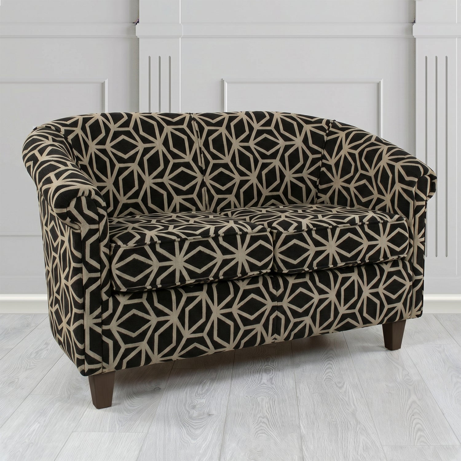 Siena 2 Seater Tub Sofa in Panaz Fabrics Lexington Corinthia Geometric Crib 5 Velvet Fabric