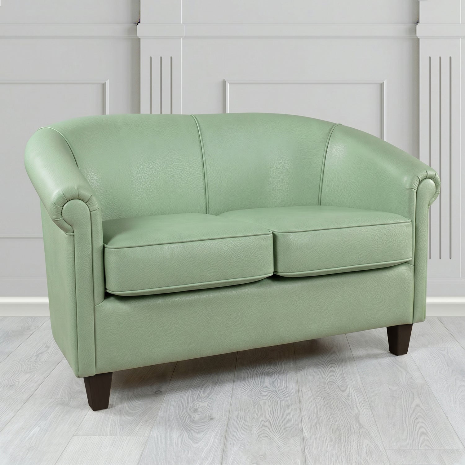 Siena 2 Seater Tub Sofa in Crest Leather Saloon Semi-Aniline Crib 5 Genuine Leather