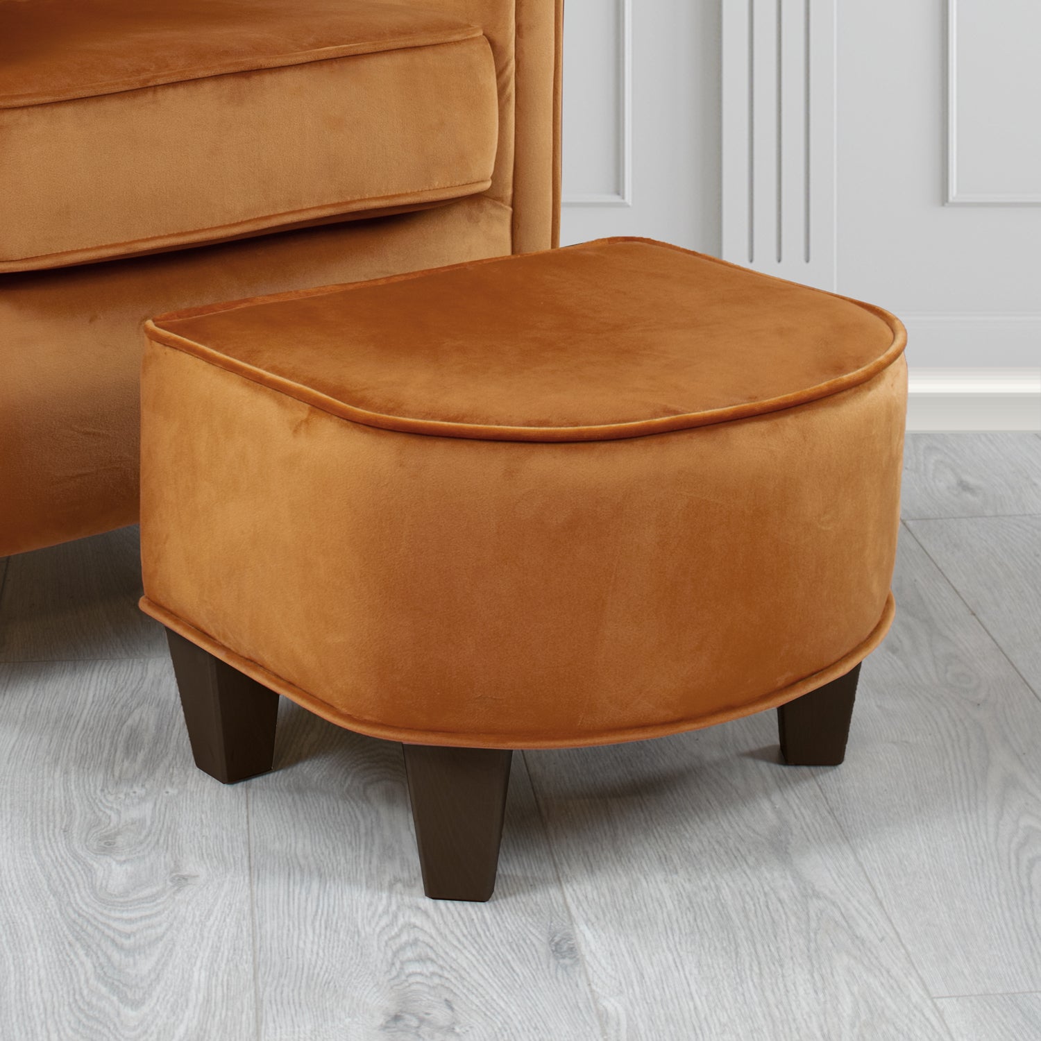 Siena Footstool in Sapore Crib 5 Velvet Fabric