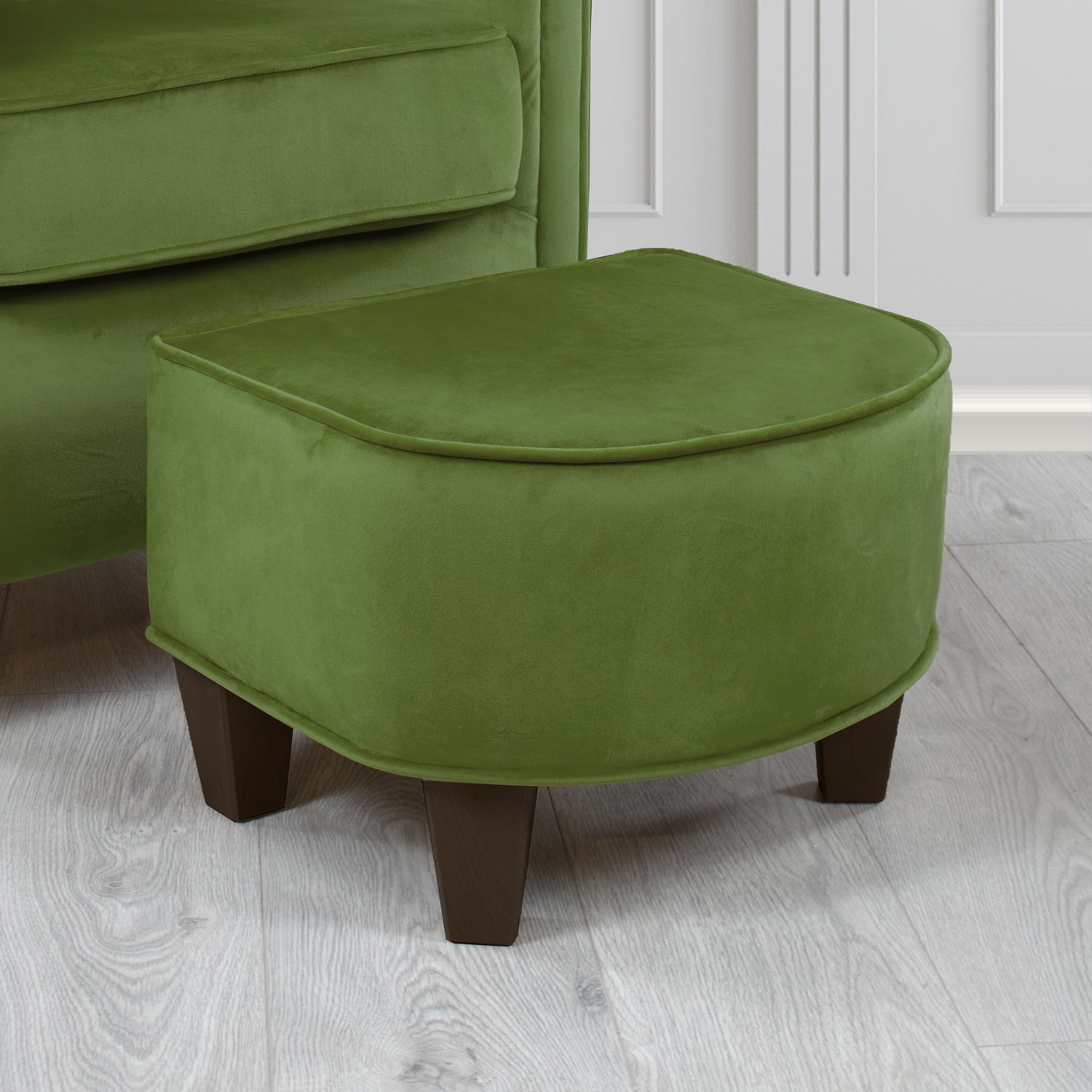 Siena Footstool in Sapore Crib 5 Velvet Fabric
