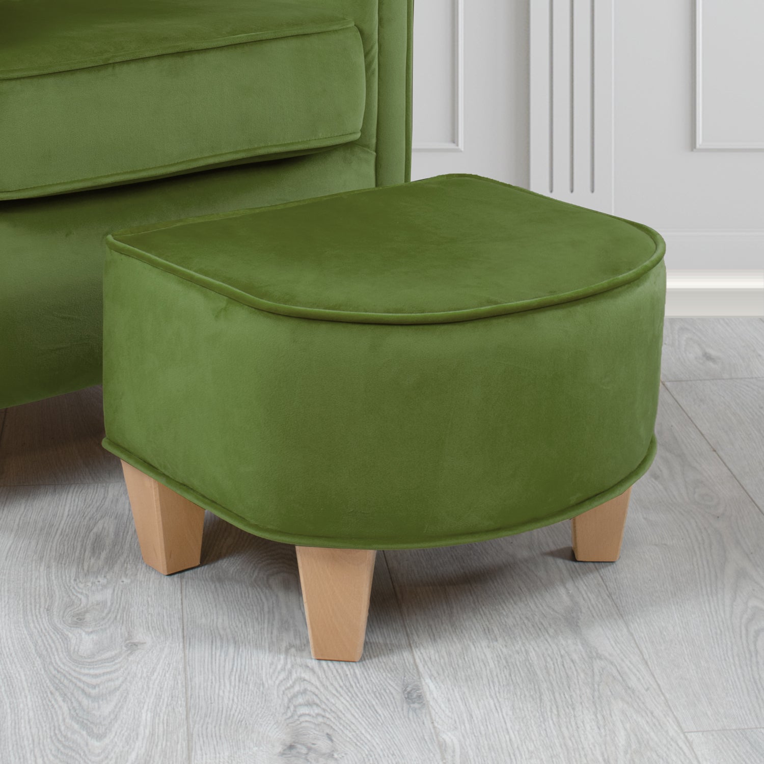 Siena Footstool in Sapore Crib 5 Velvet Fabric