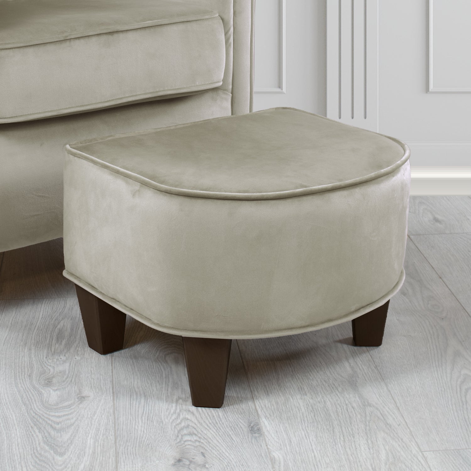 Siena Footstool in Sapore Crib 5 Velvet Fabric