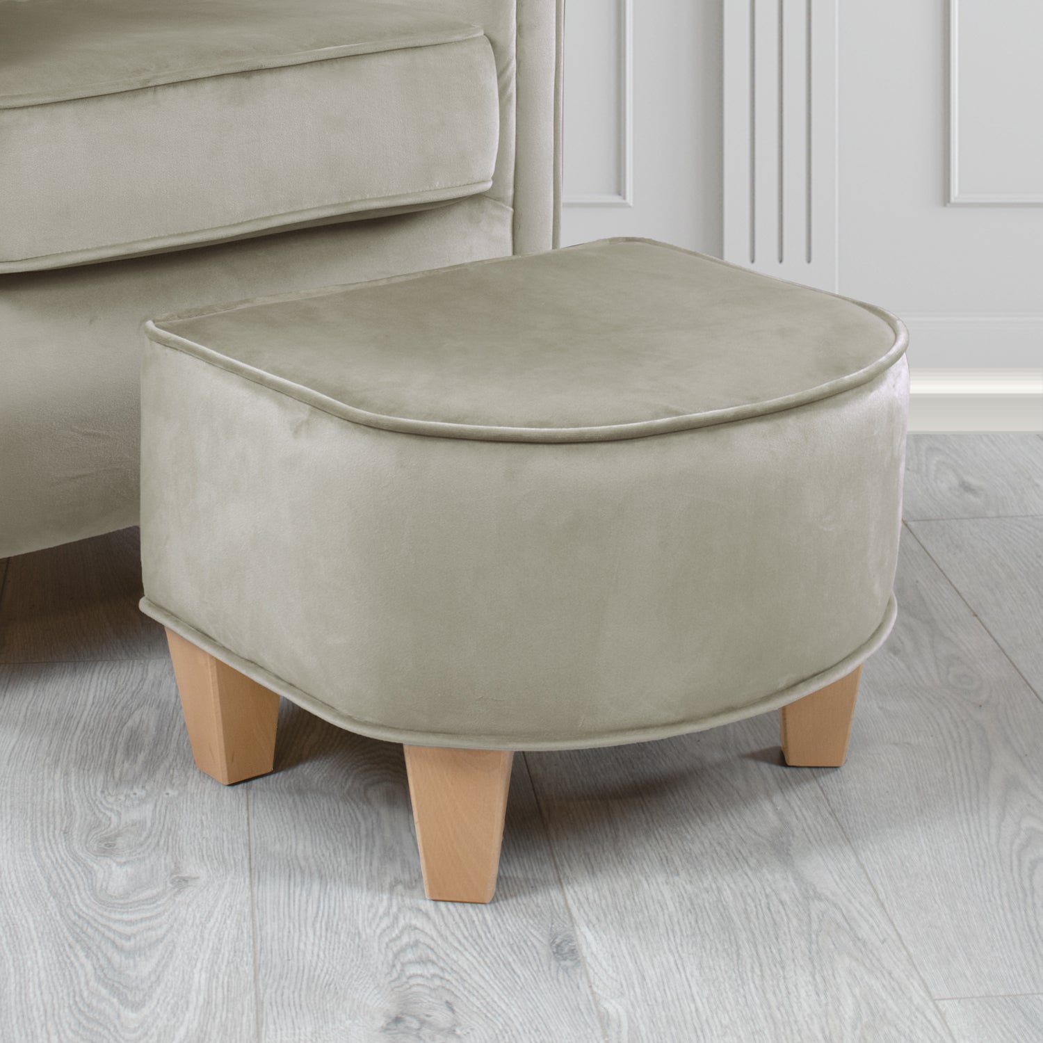 Siena Footstool in Sapore Crib 5 Velvet Fabric