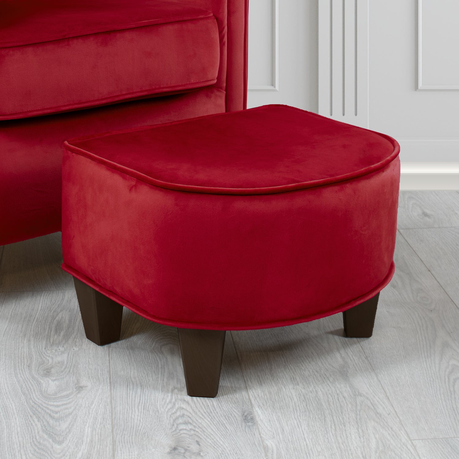 Siena Footstool in Sapore Crib 5 Velvet Fabric