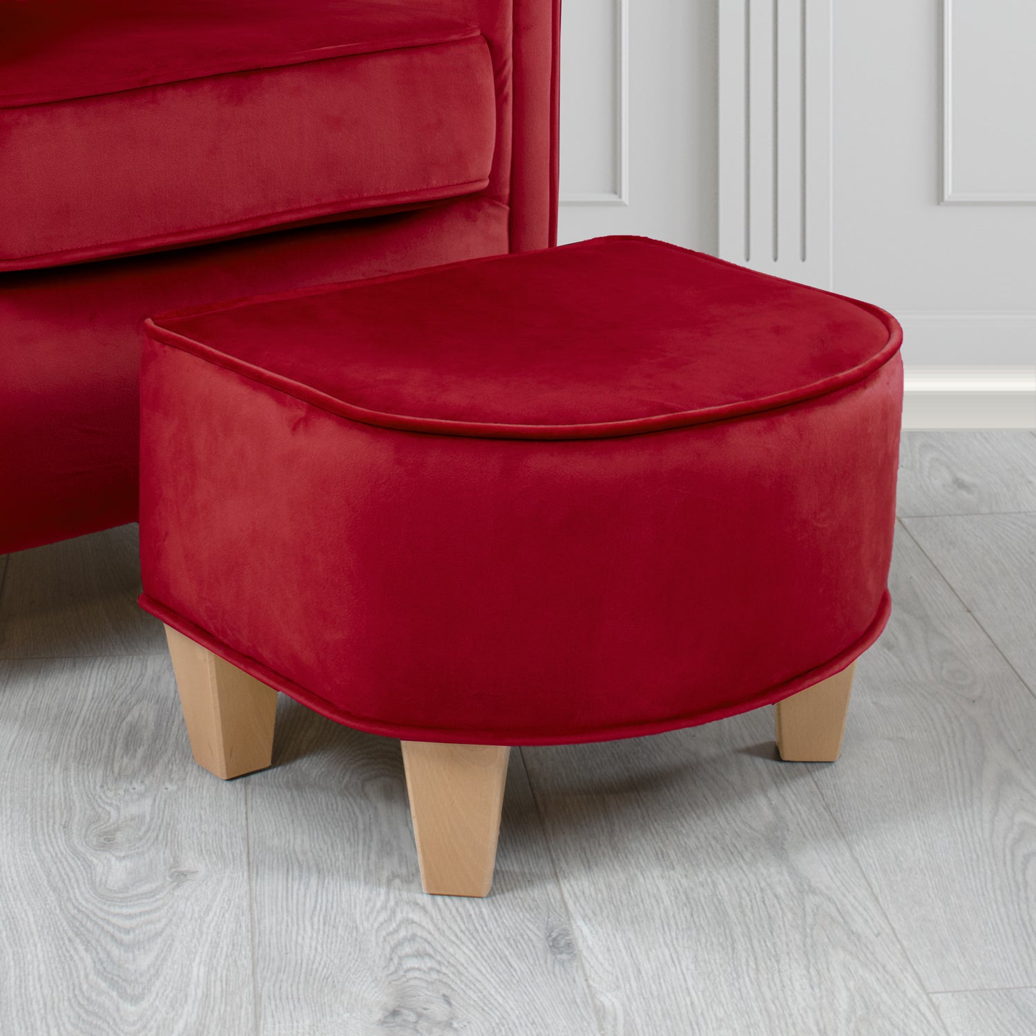 Siena Footstool in Sapore Crib 5 Velvet Fabric