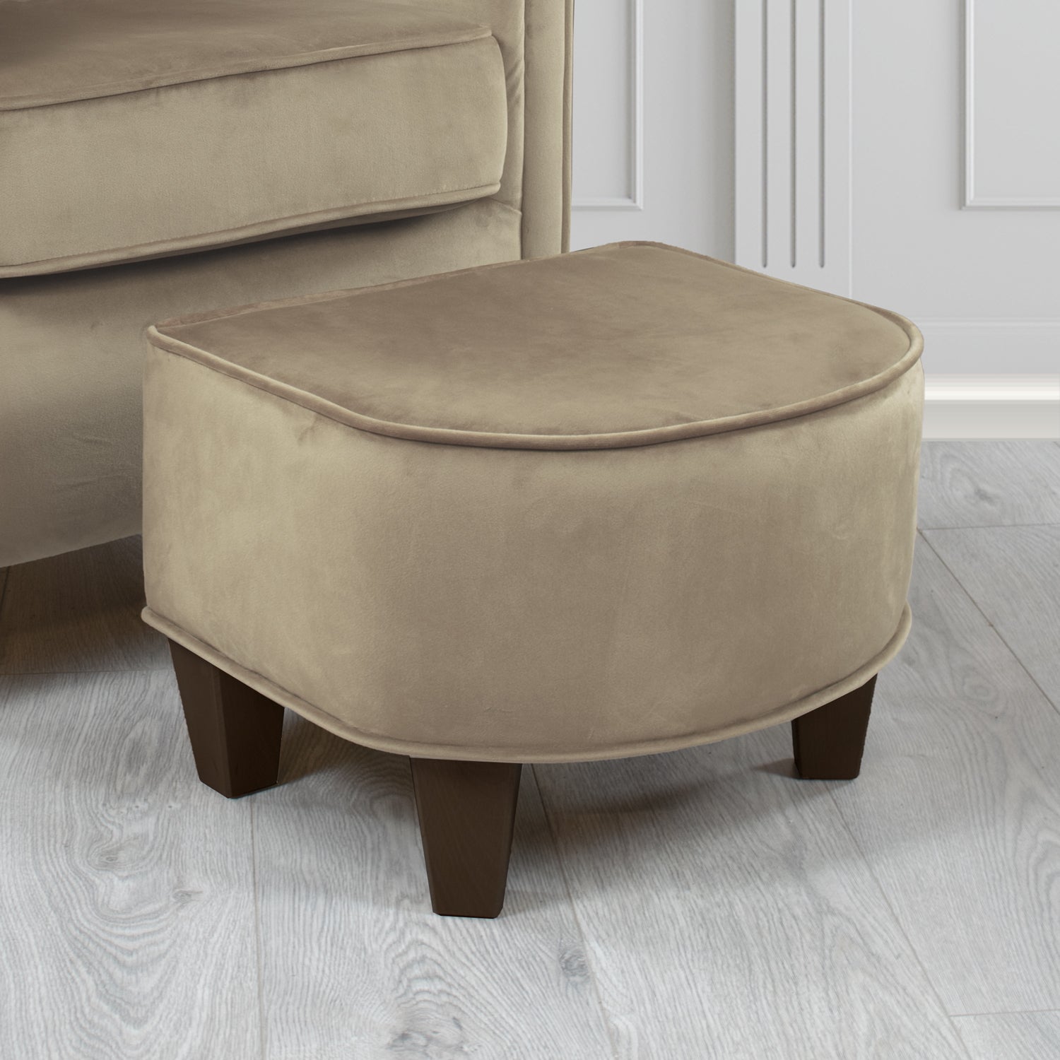 Siena Footstool in Sapore Crib 5 Velvet Fabric