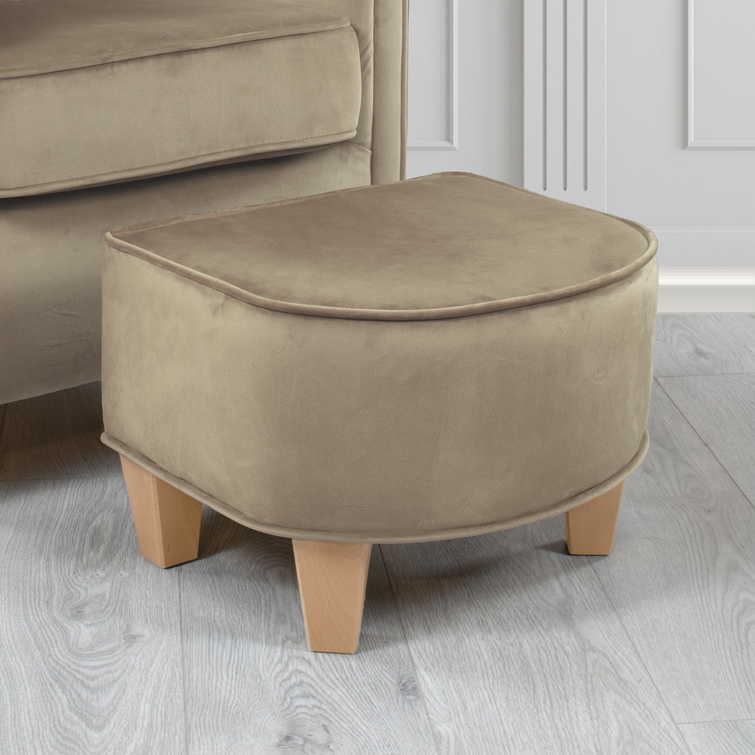 Siena Footstool in Sapore Crib 5 Velvet Fabric