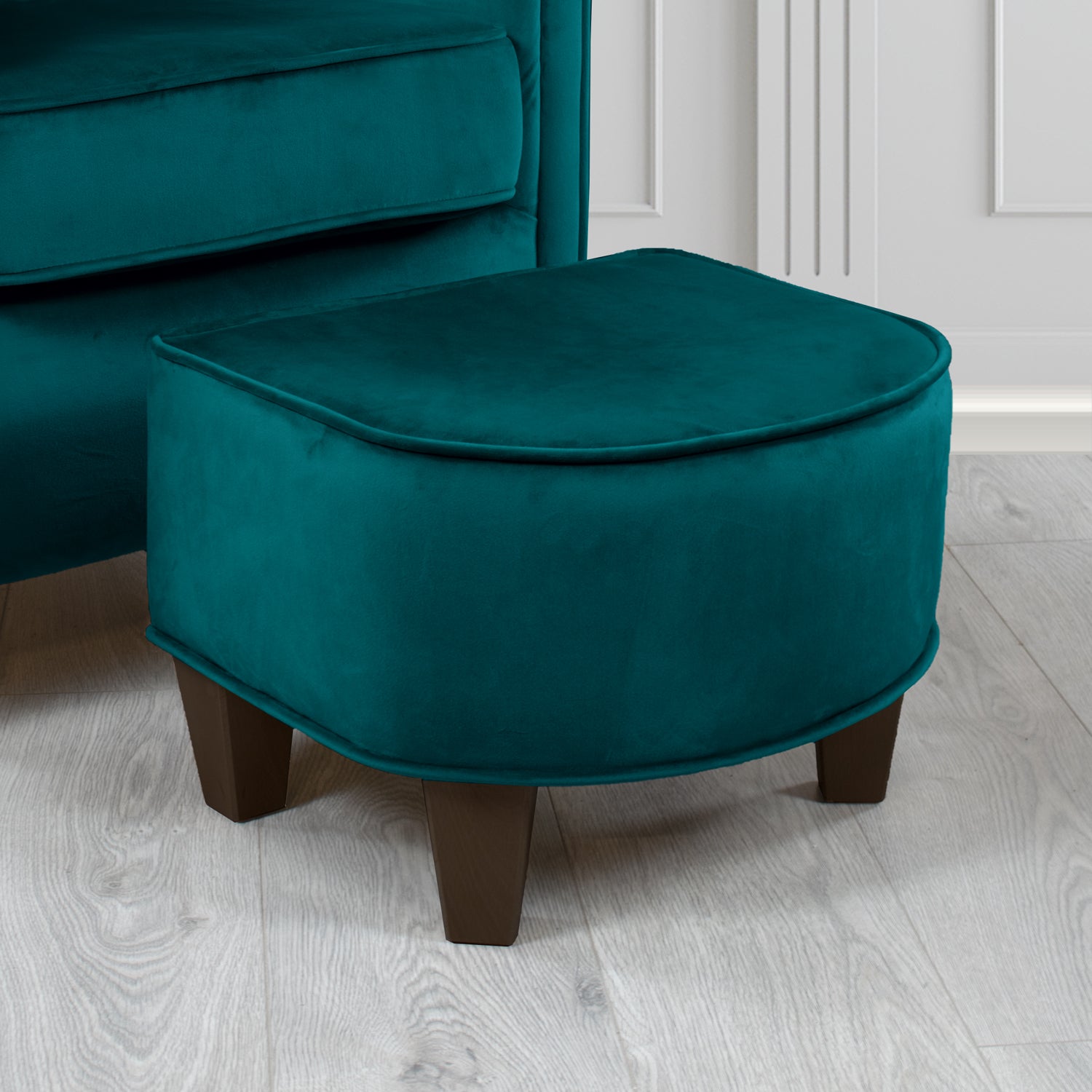 Siena Footstool in Sapore Crib 5 Velvet Fabric