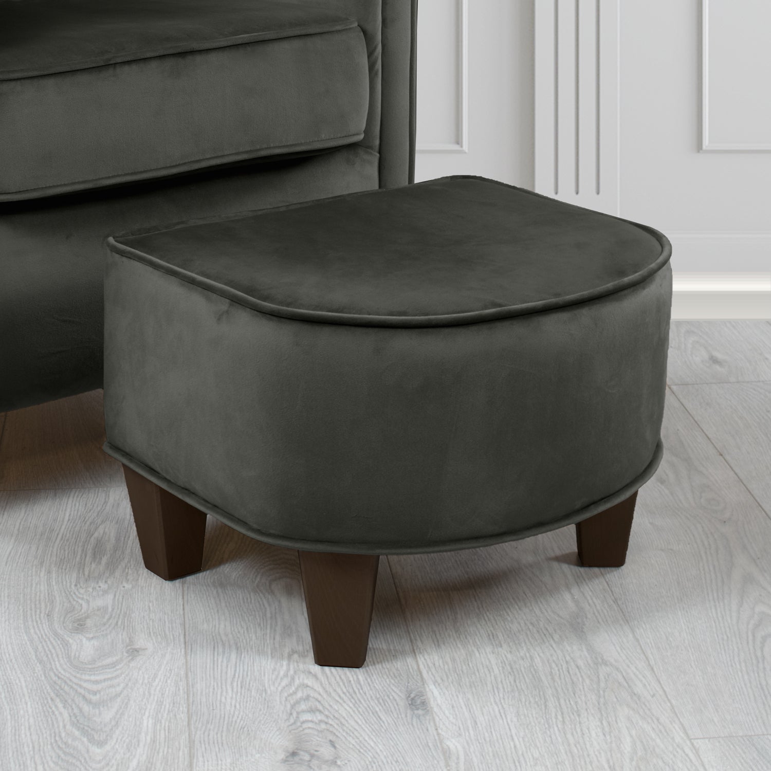 Siena Footstool in Sapore Crib 5 Velvet Fabric