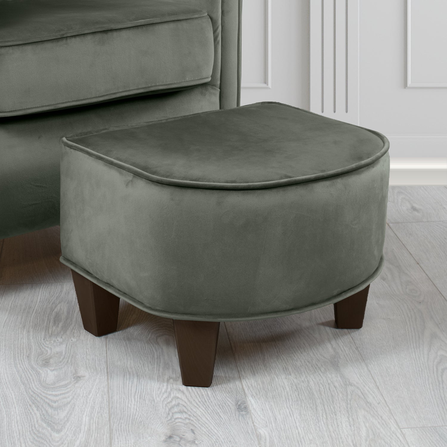 Siena Footstool in Sapore Crib 5 Velvet Fabric