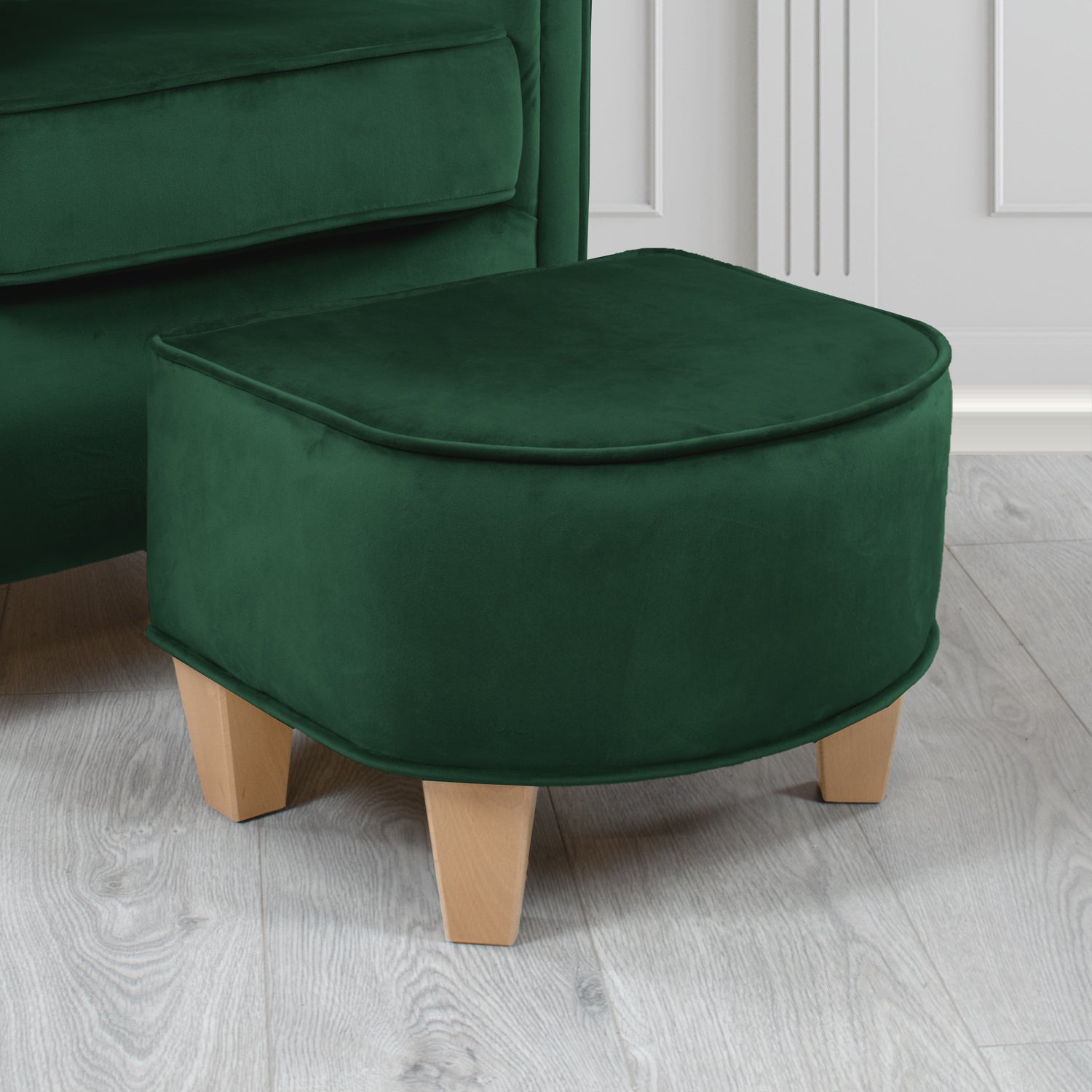 Siena Footstool in Sapore Crib 5 Velvet Fabric