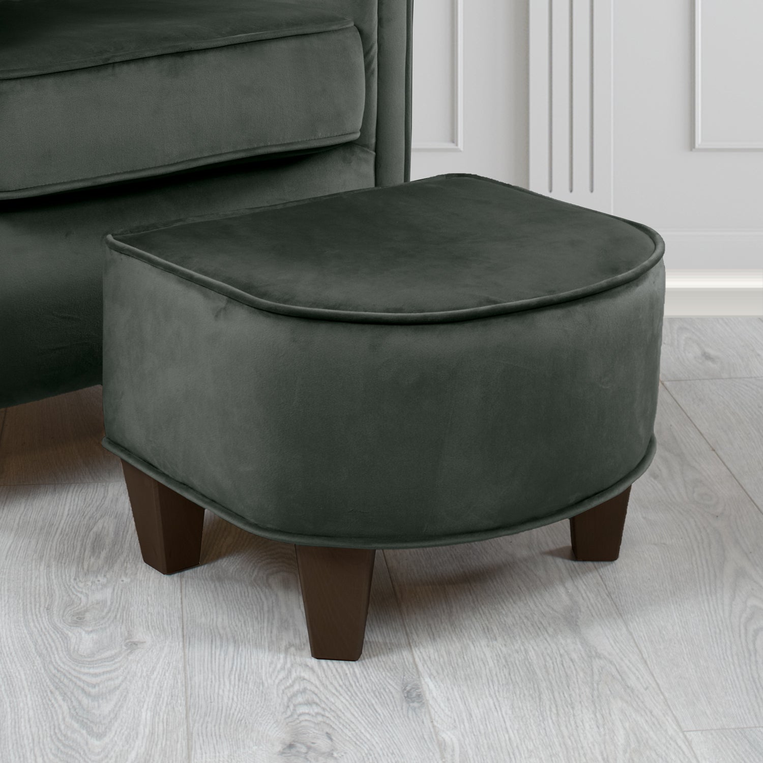 Siena Footstool in Sapore Crib 5 Velvet Fabric
