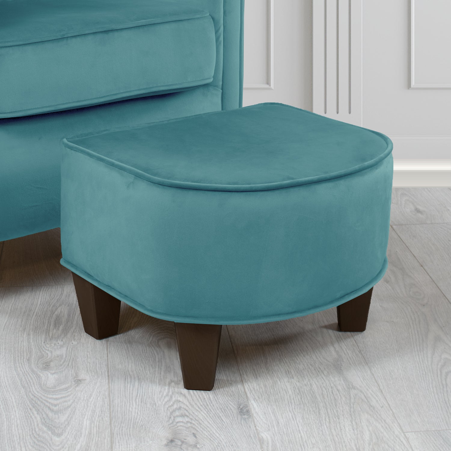 Siena Footstool in Sapore Crib 5 Velvet Fabric