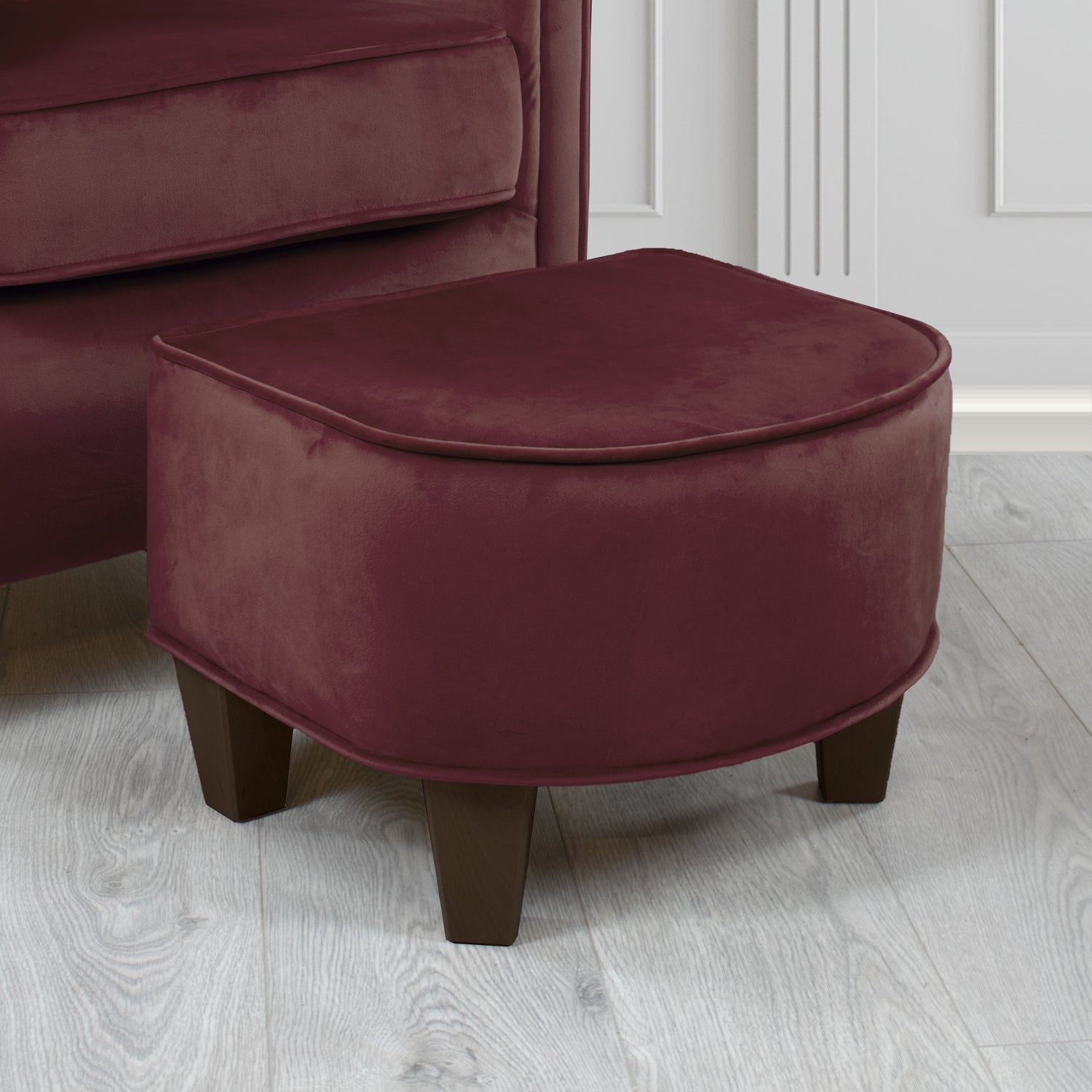 Siena Footstool in Sapore Crib 5 Velvet Fabric