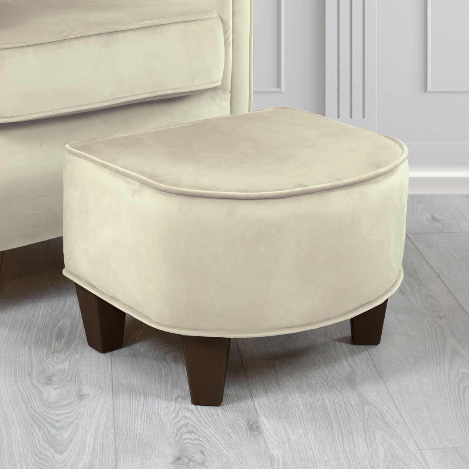 Siena Footstool in Sapore Crib 5 Velvet Fabric