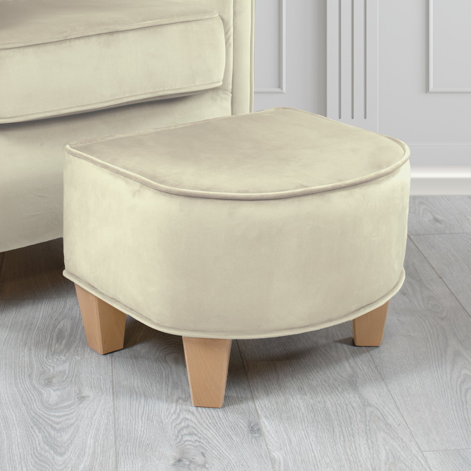 Siena Footstool in Sapore Crib 5 Velvet Fabric