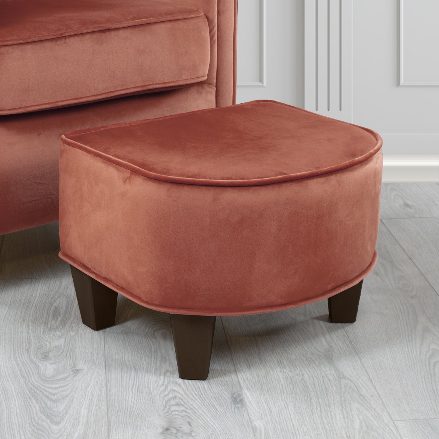 Siena Footstool in Sapore Crib 5 Velvet Fabric