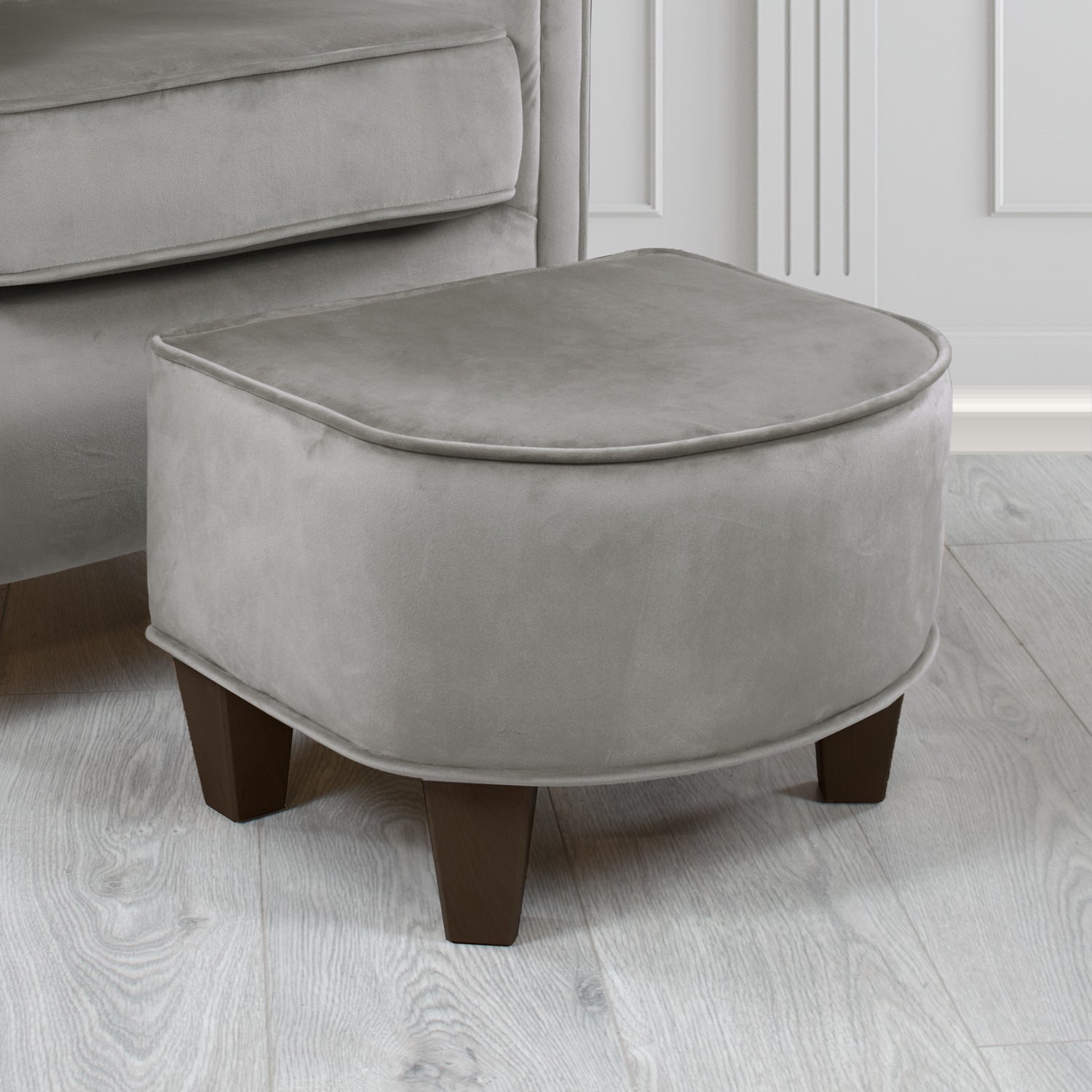 Siena Footstool in Sapore Crib 5 Velvet Fabric
