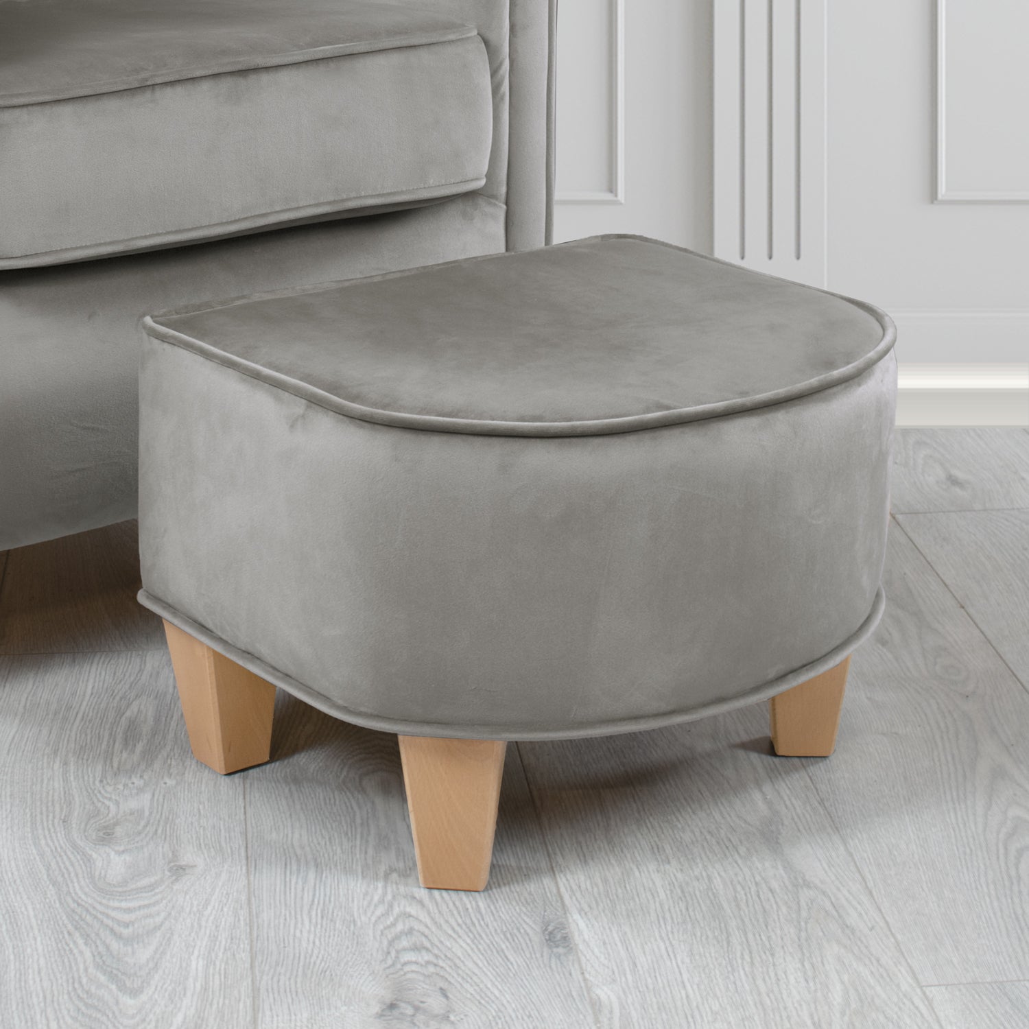 Siena Footstool in Sapore Crib 5 Velvet Fabric
