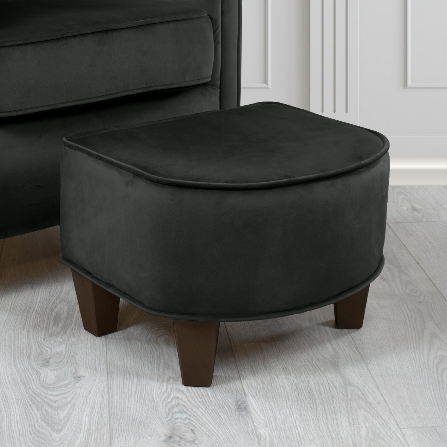 Siena Footstool in Sapore Crib 5 Velvet Fabric