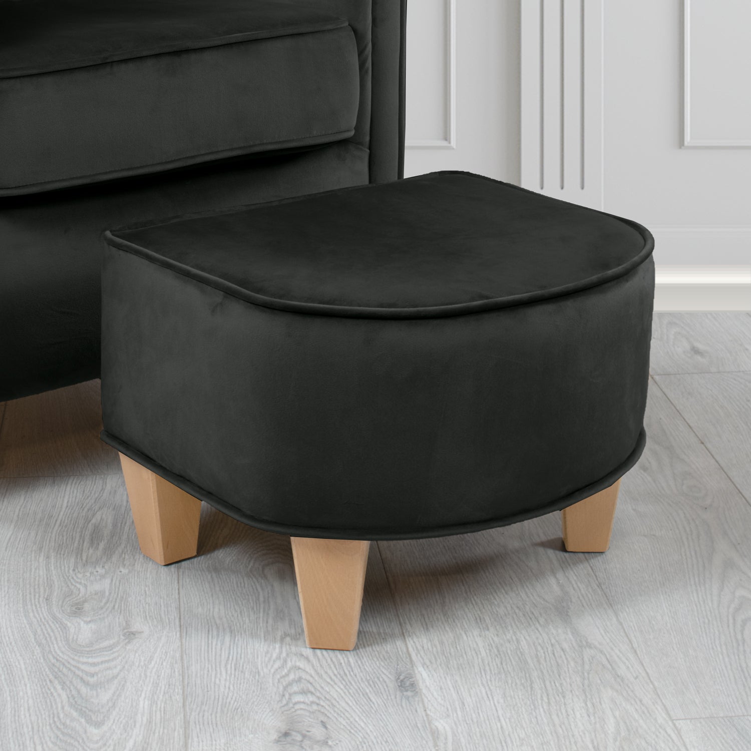Siena Footstool in Sapore Crib 5 Velvet Fabric