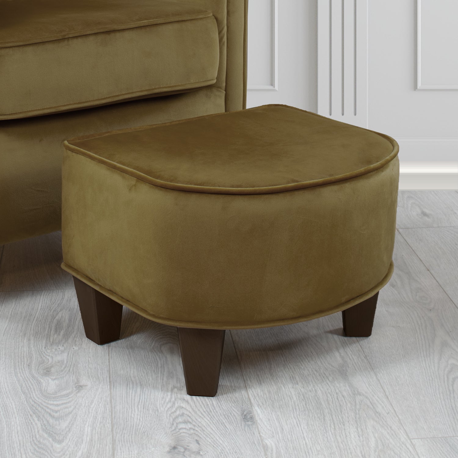 Siena Footstool in Sapore Crib 5 Velvet Fabric