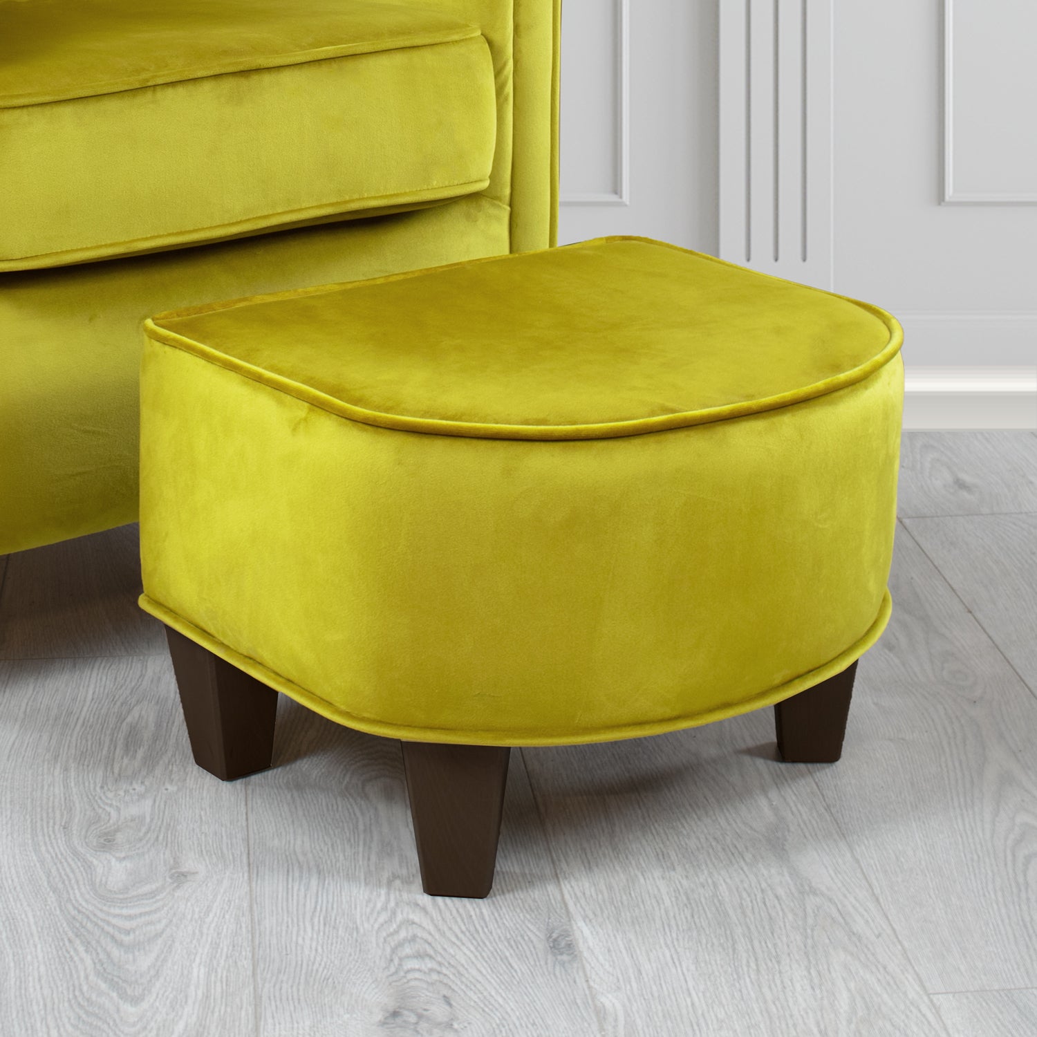 Siena Footstool in Sapore Crib 5 Velvet Fabric