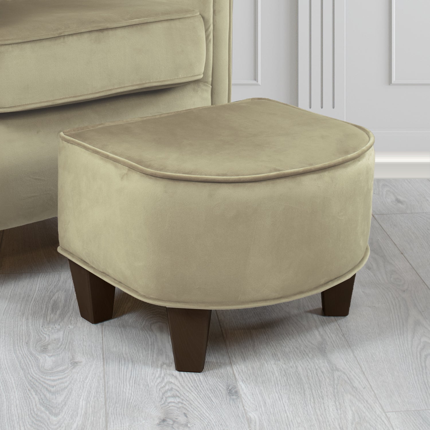 Siena Footstool in Sapore Crib 5 Velvet Fabric