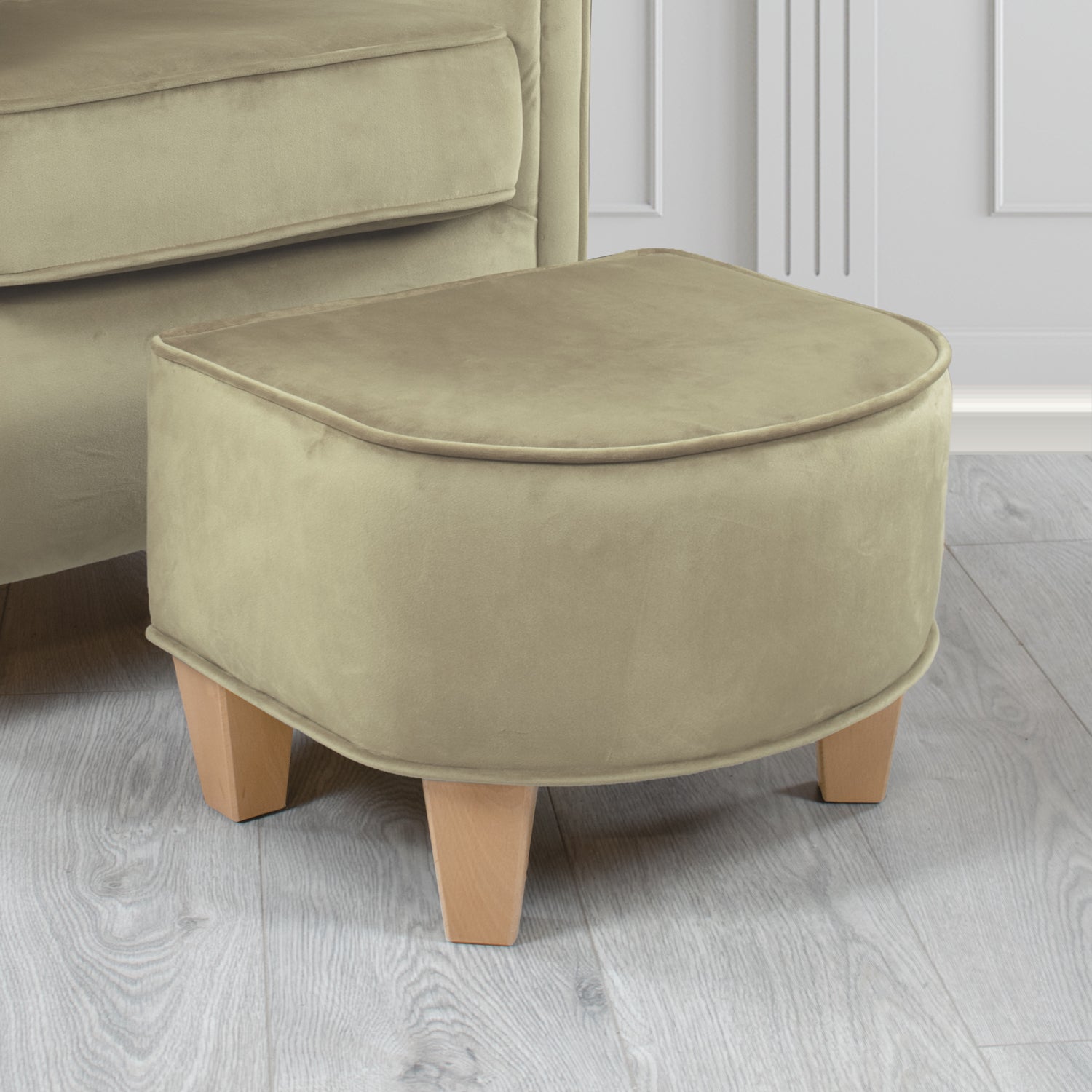 Siena Footstool in Sapore Crib 5 Velvet Fabric