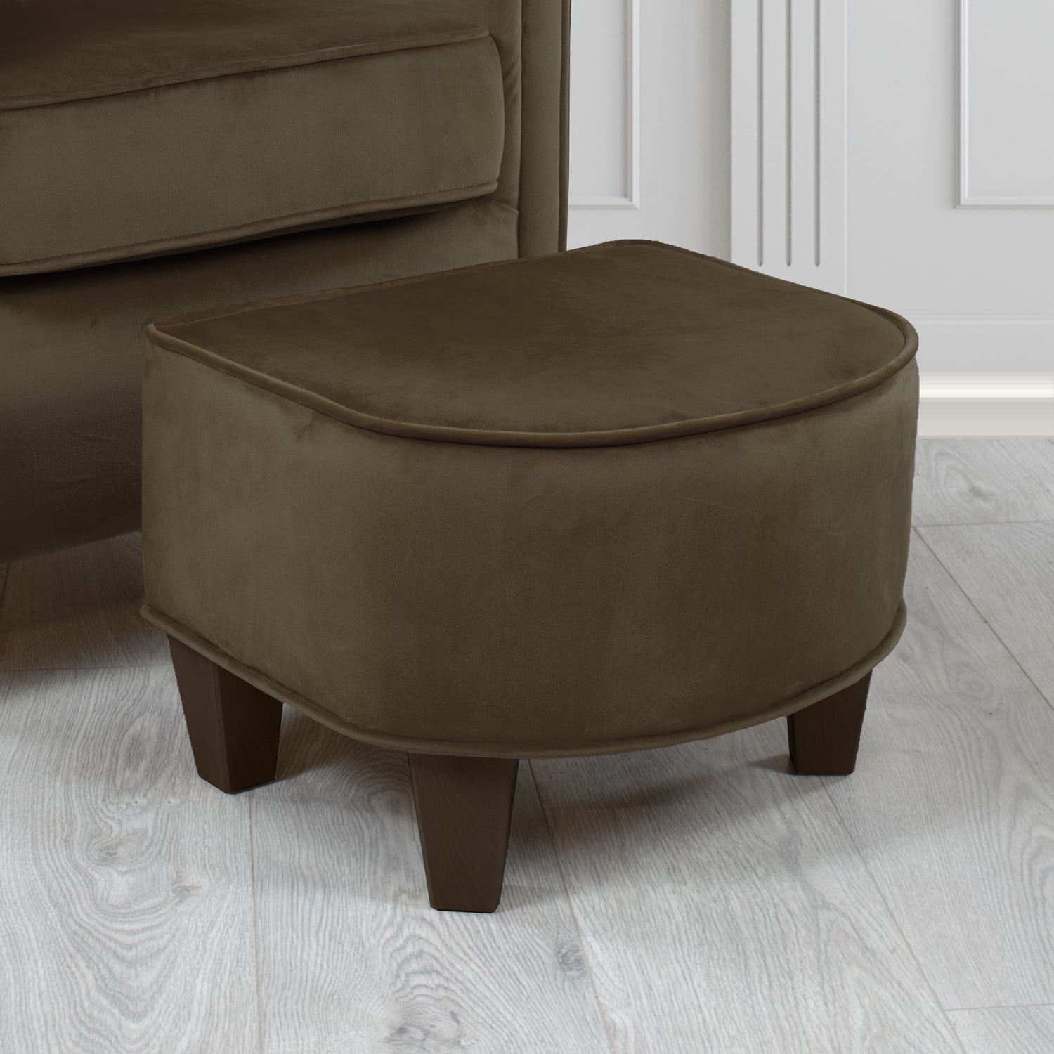 Siena Footstool in Sapore Crib 5 Velvet Fabric