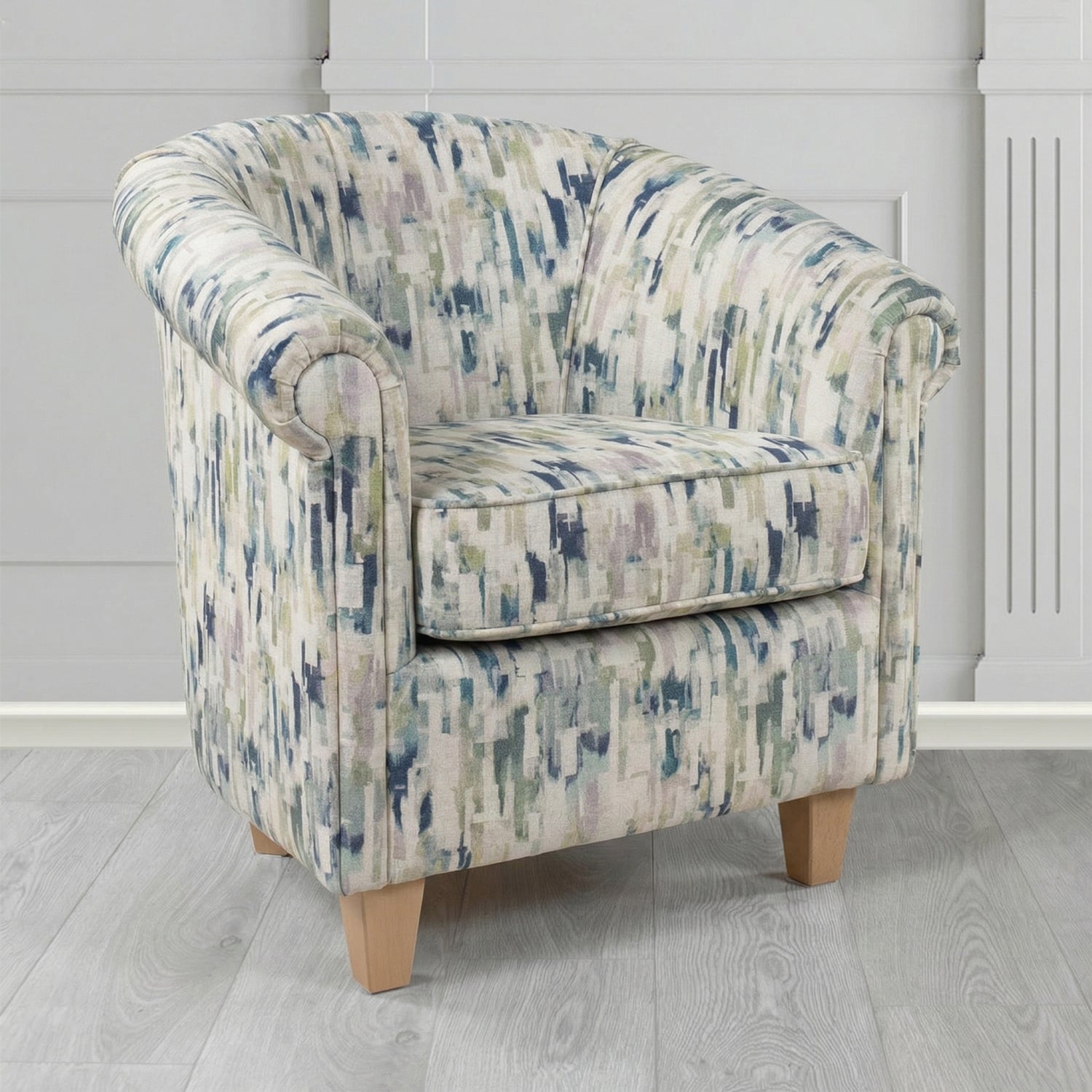 Siena Tub Chair in Fryett's Aura Abstract Pattern Fabric