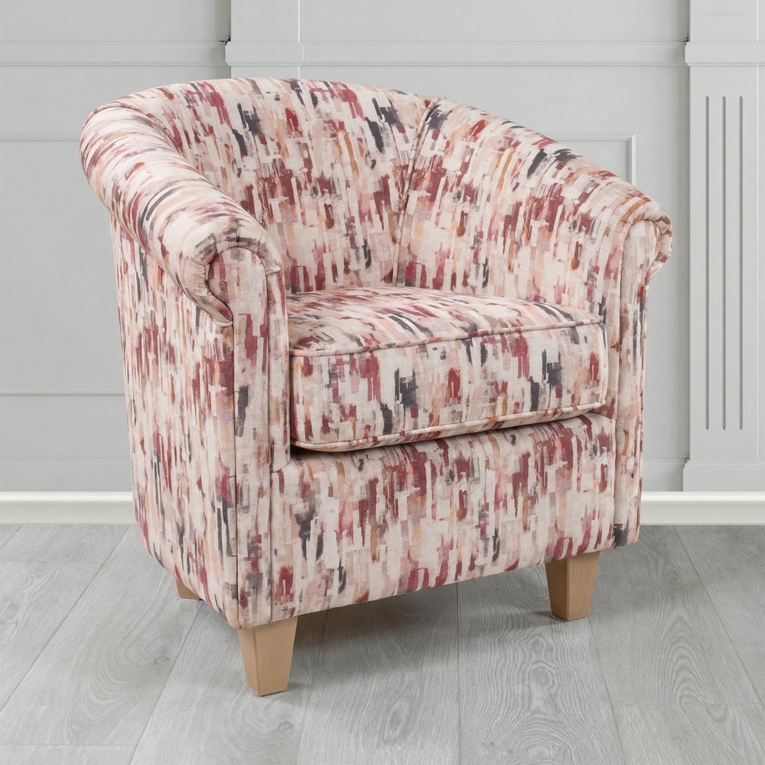 Siena Tub Chair in Fryett's Aura Abstract Pattern Fabric