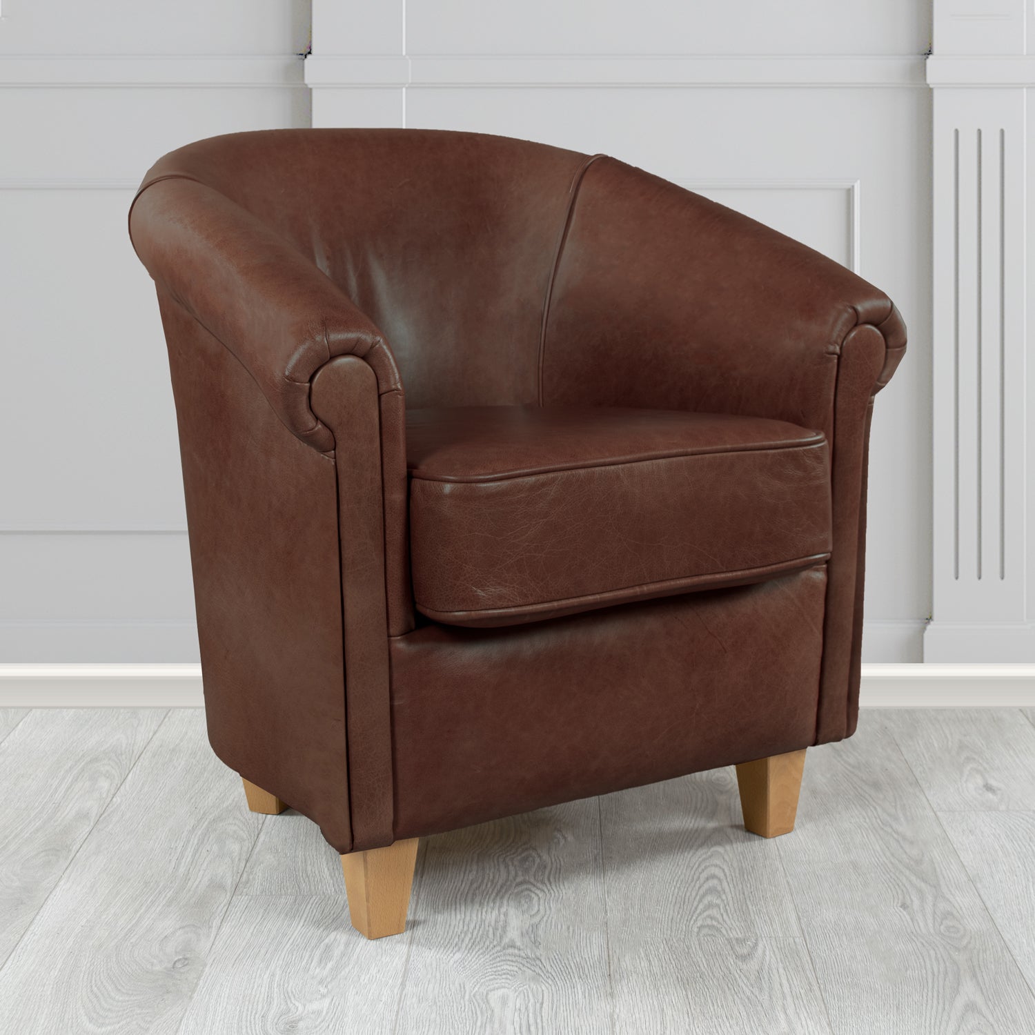 Siena Tub Chair in Crest Leather Old English Crib 5 Genuine Leather